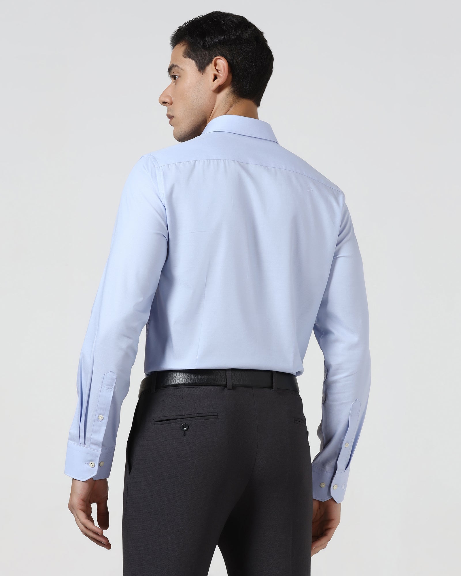 Blue Solid Shirt - Spiral