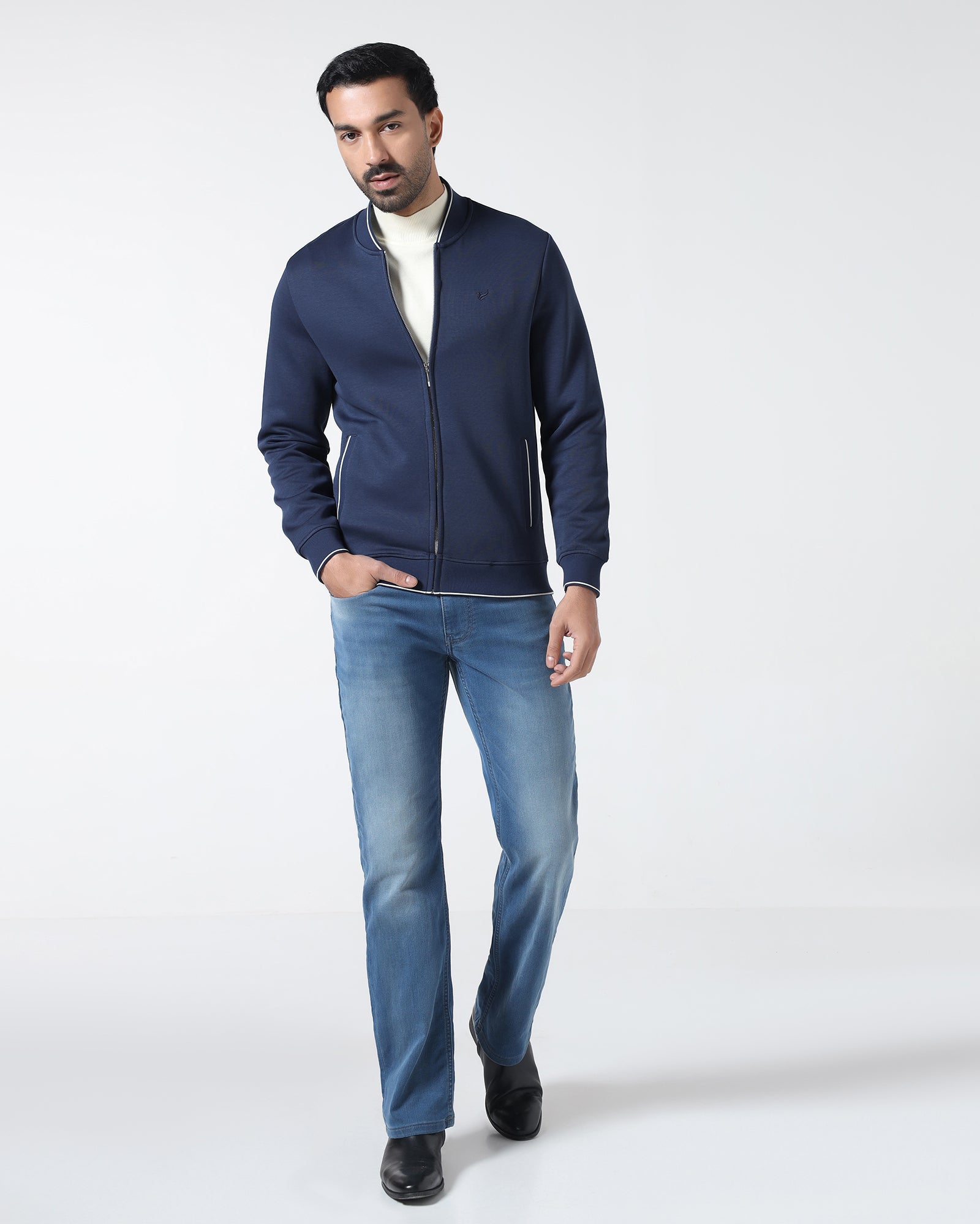 Blue Solid Sweatshirt - Morgo