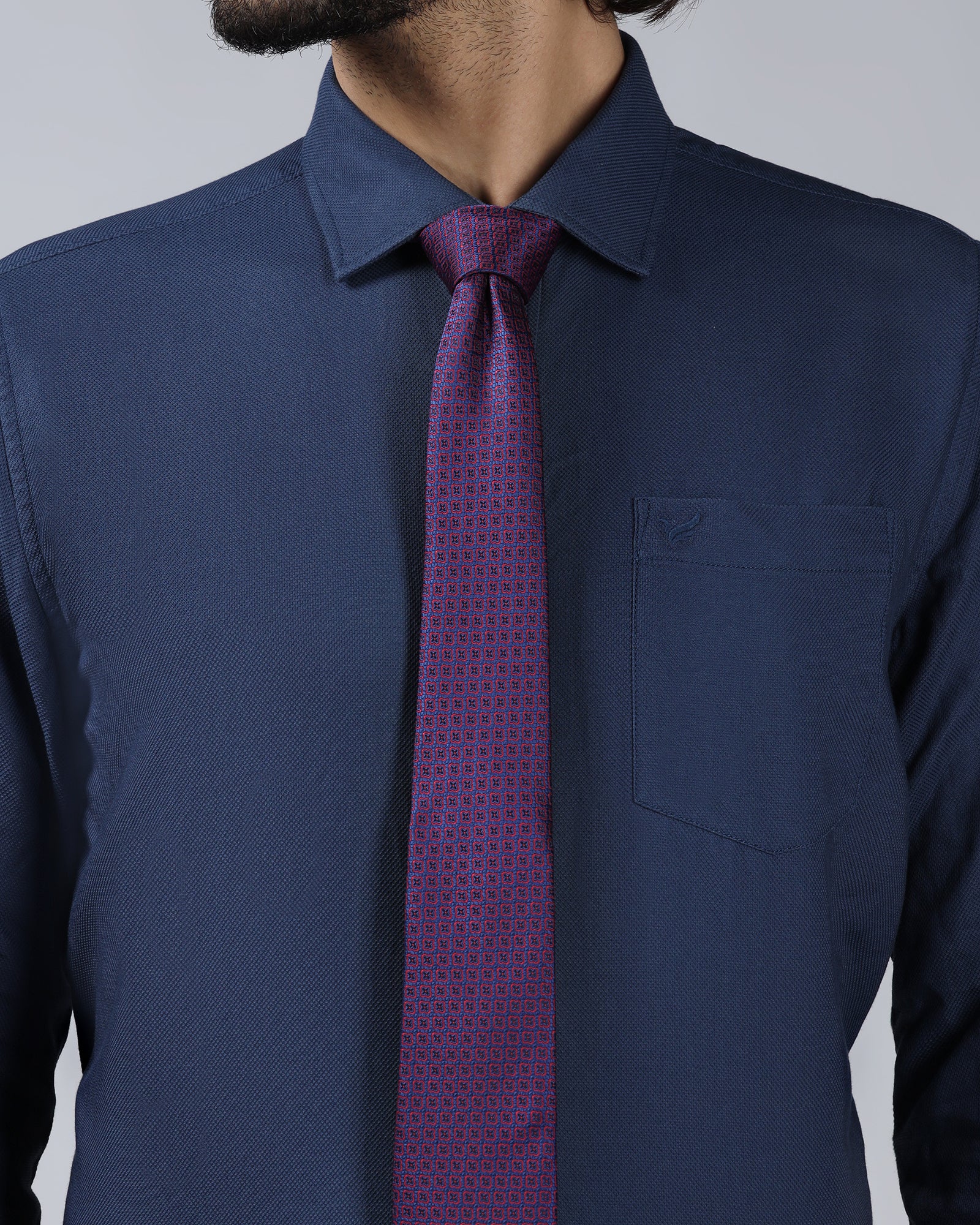 Blue Solid Tie - Wenzeel