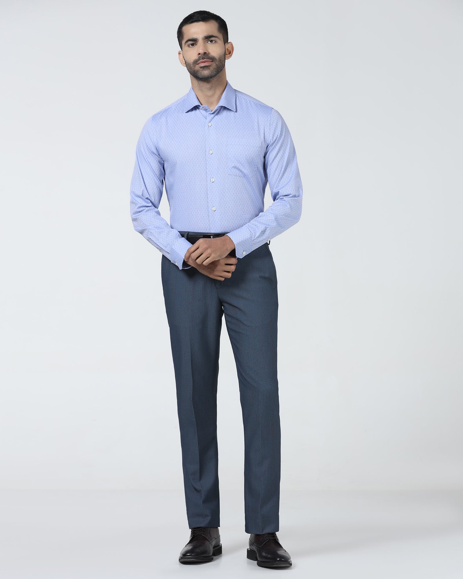 Blue Technowaist Textured Trouser - Alex