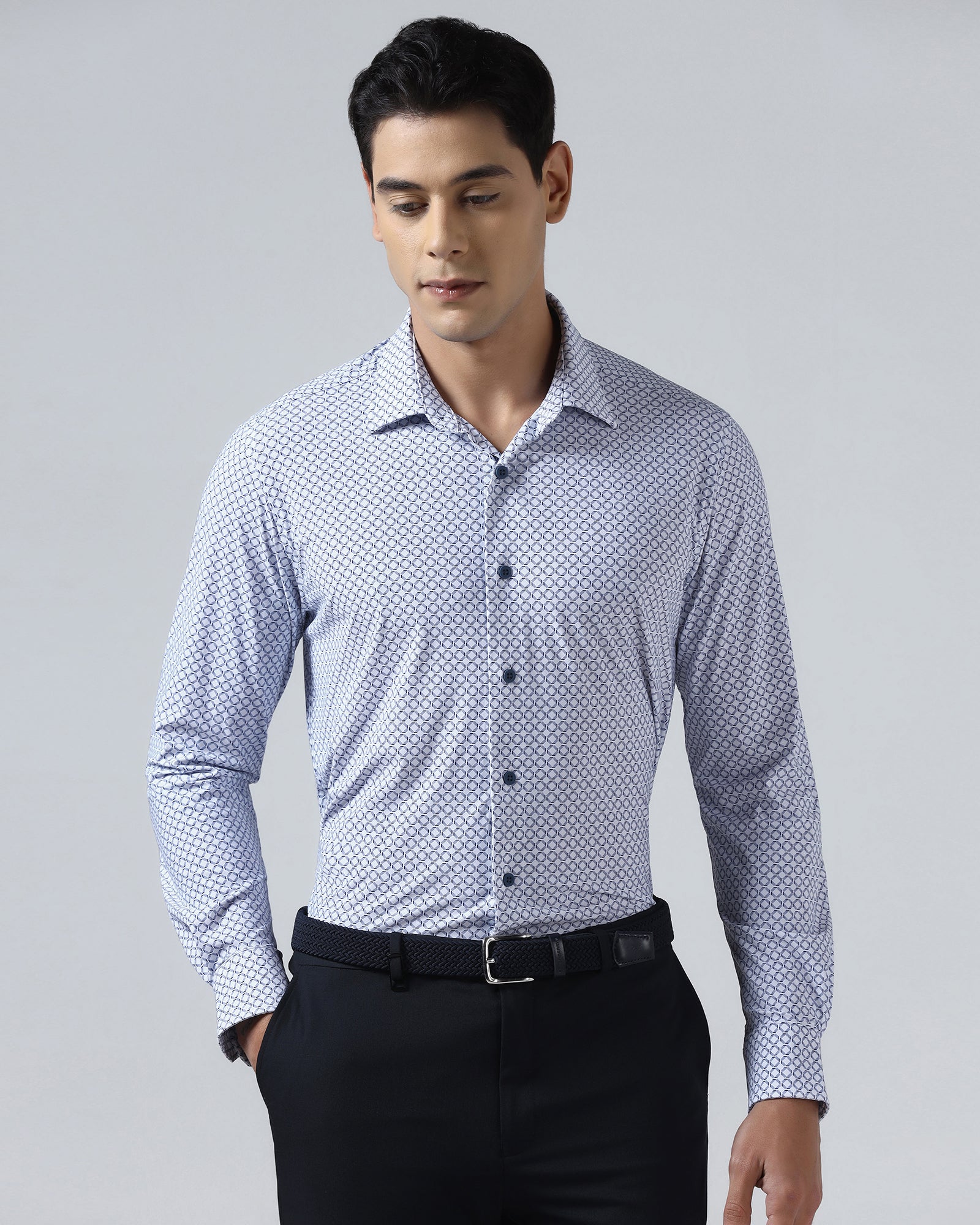 Blue TechPro Printed Shirt - Fossil