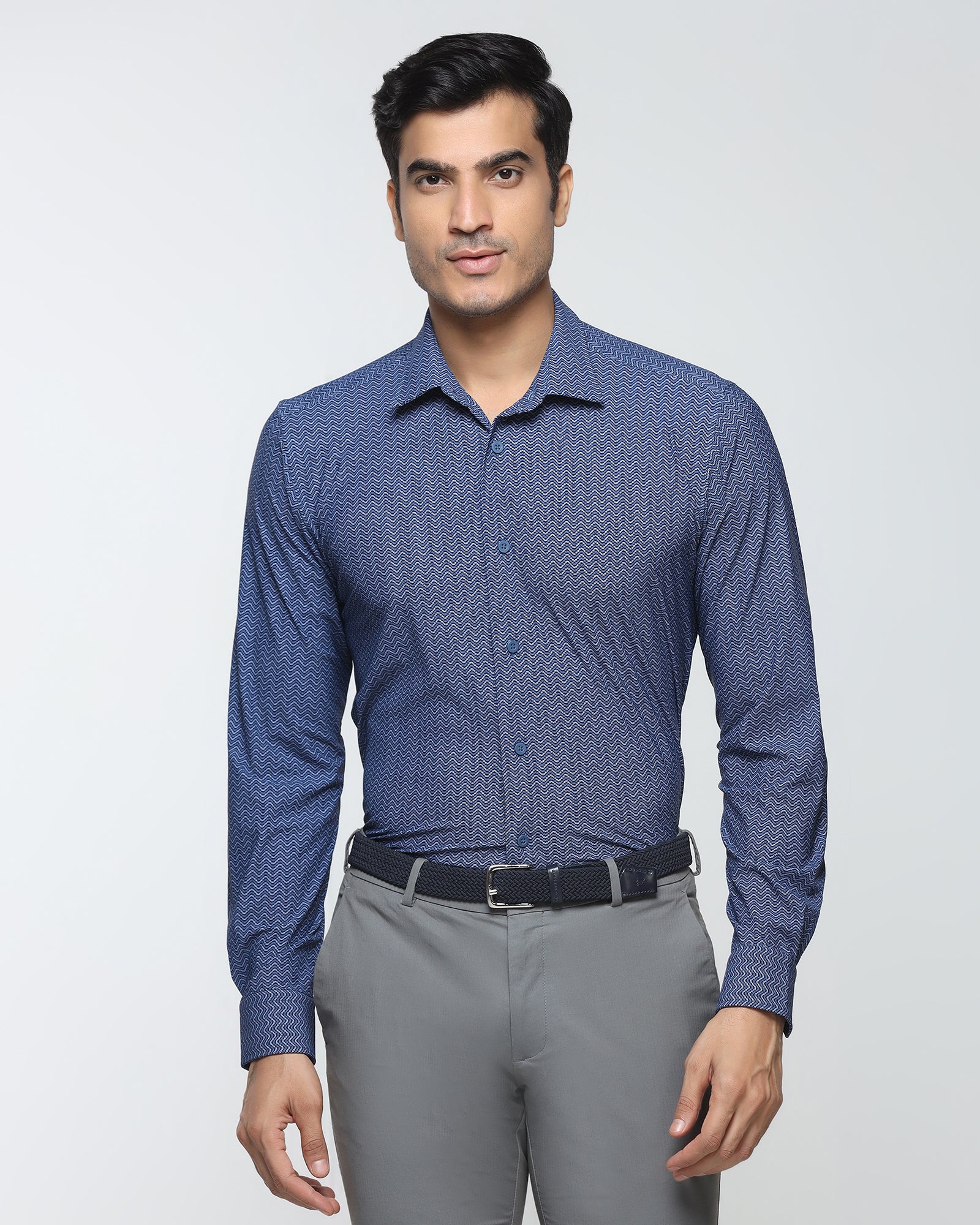 Blue TechPro Printed Shirt - Galaxy