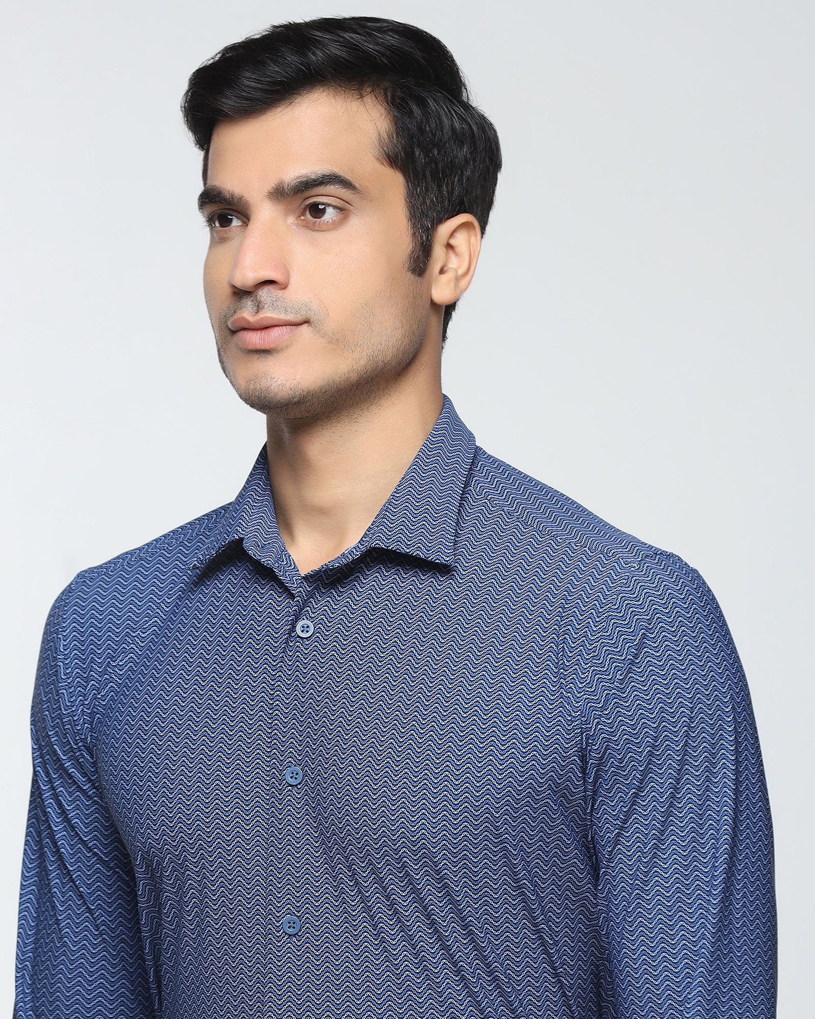 Blue TechPro Printed Shirt - Galaxy