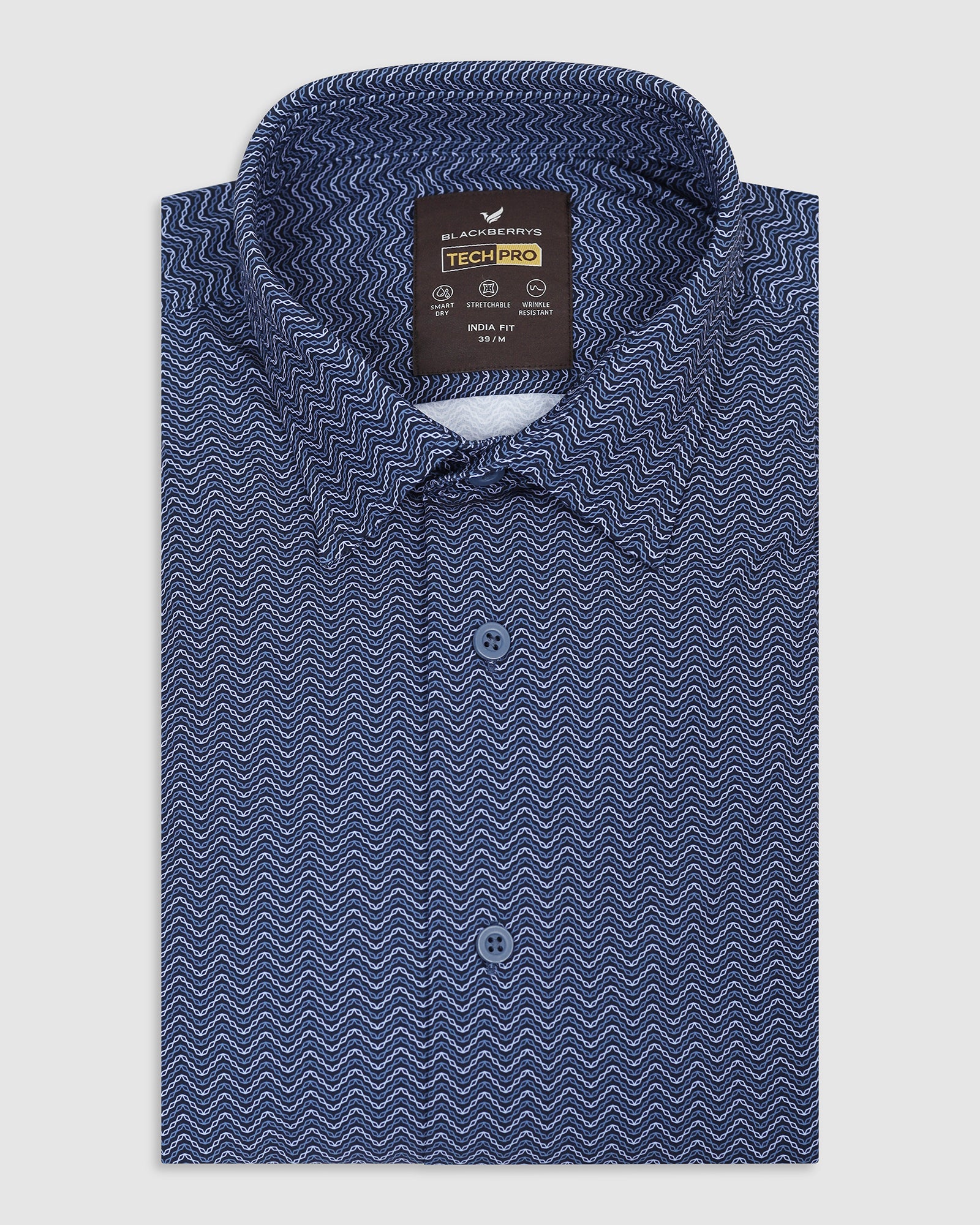 Blue TechPro Printed Shirt - Galaxy