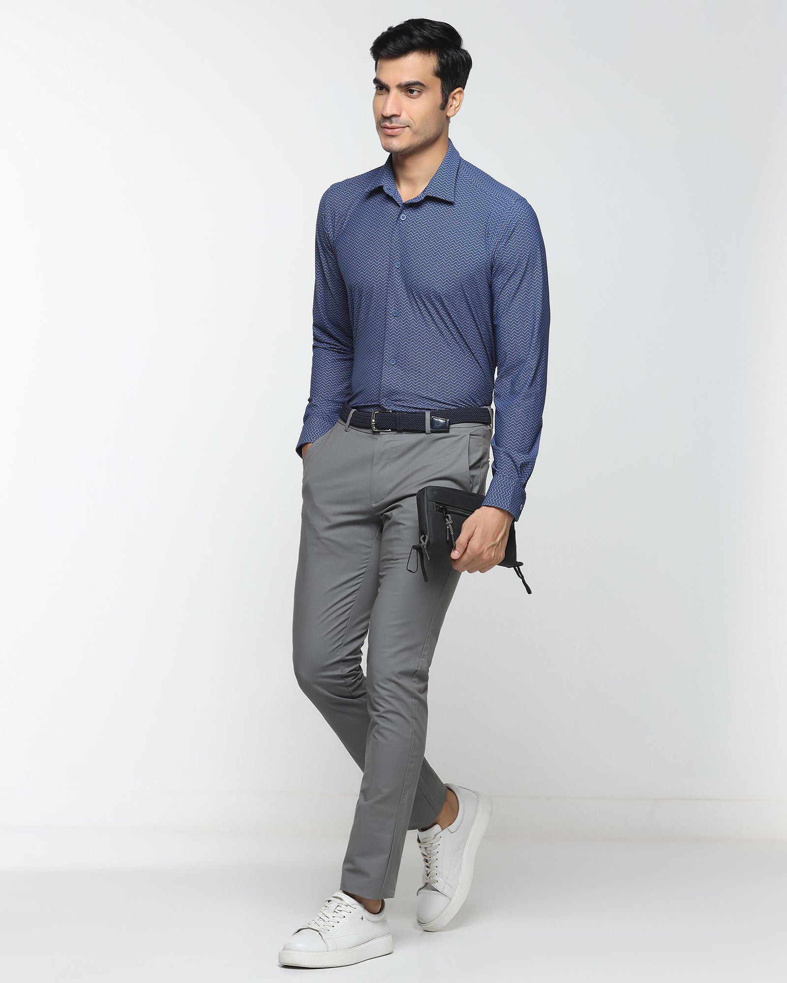 Blue TechPro Printed Shirt - Galaxy