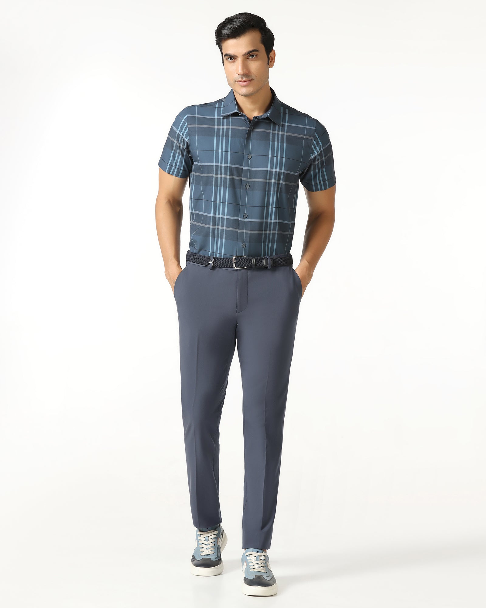 Blue Techpro Solid Trouser - Dean
