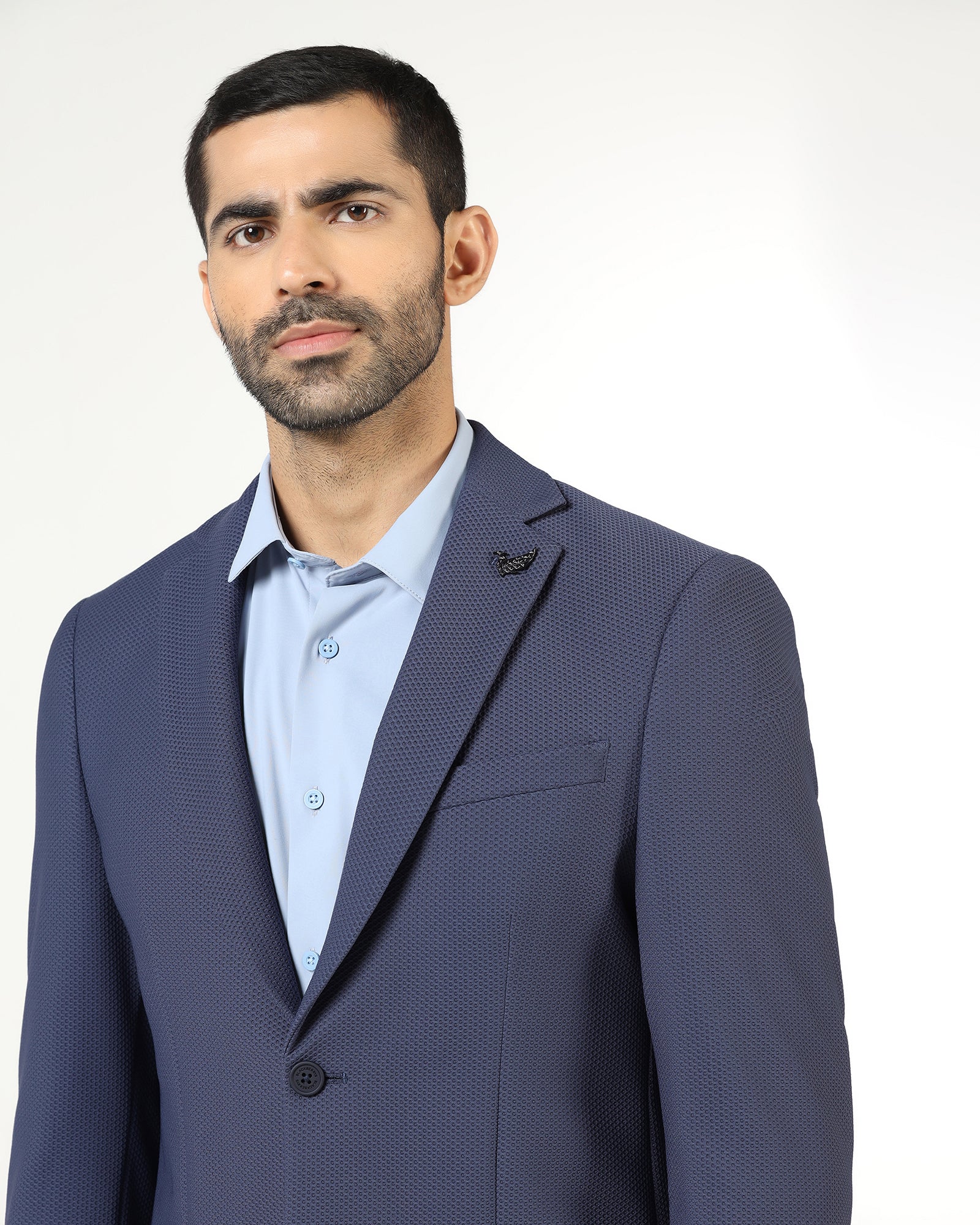 Blue TechPro Textured Blazer - Bowmore