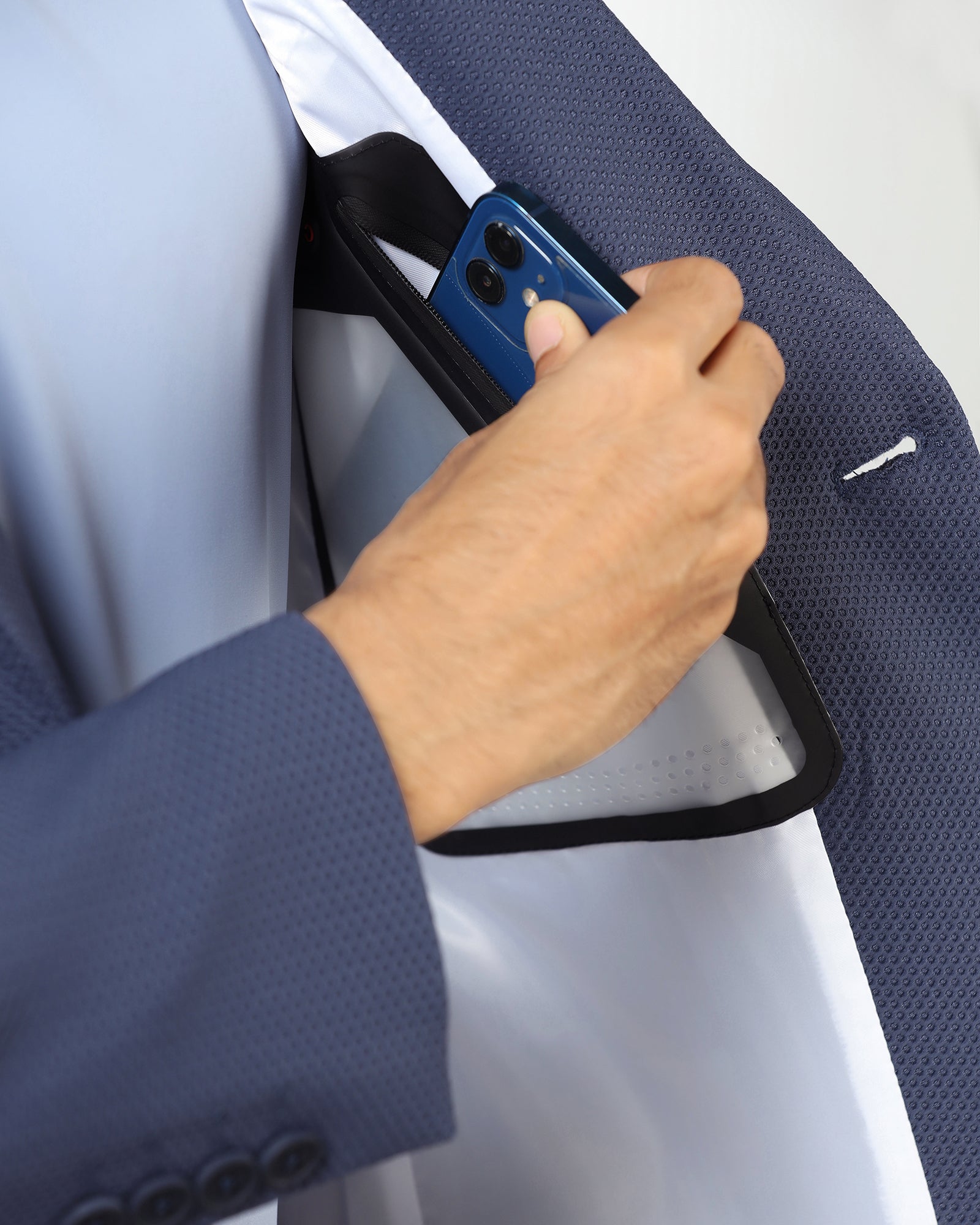 Blue TechPro Textured Blazer - Bowmore