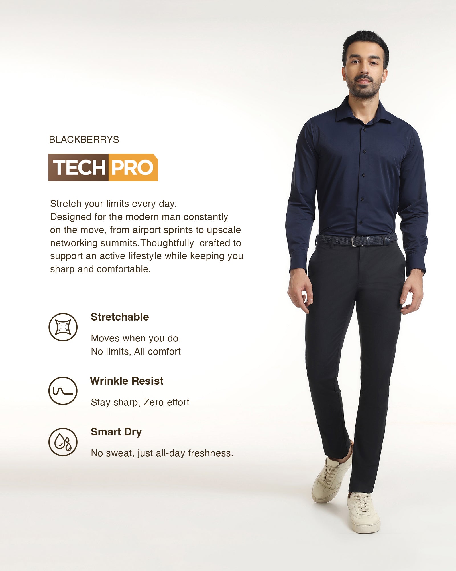 Blue TechPro Textured Shirt - Genepy