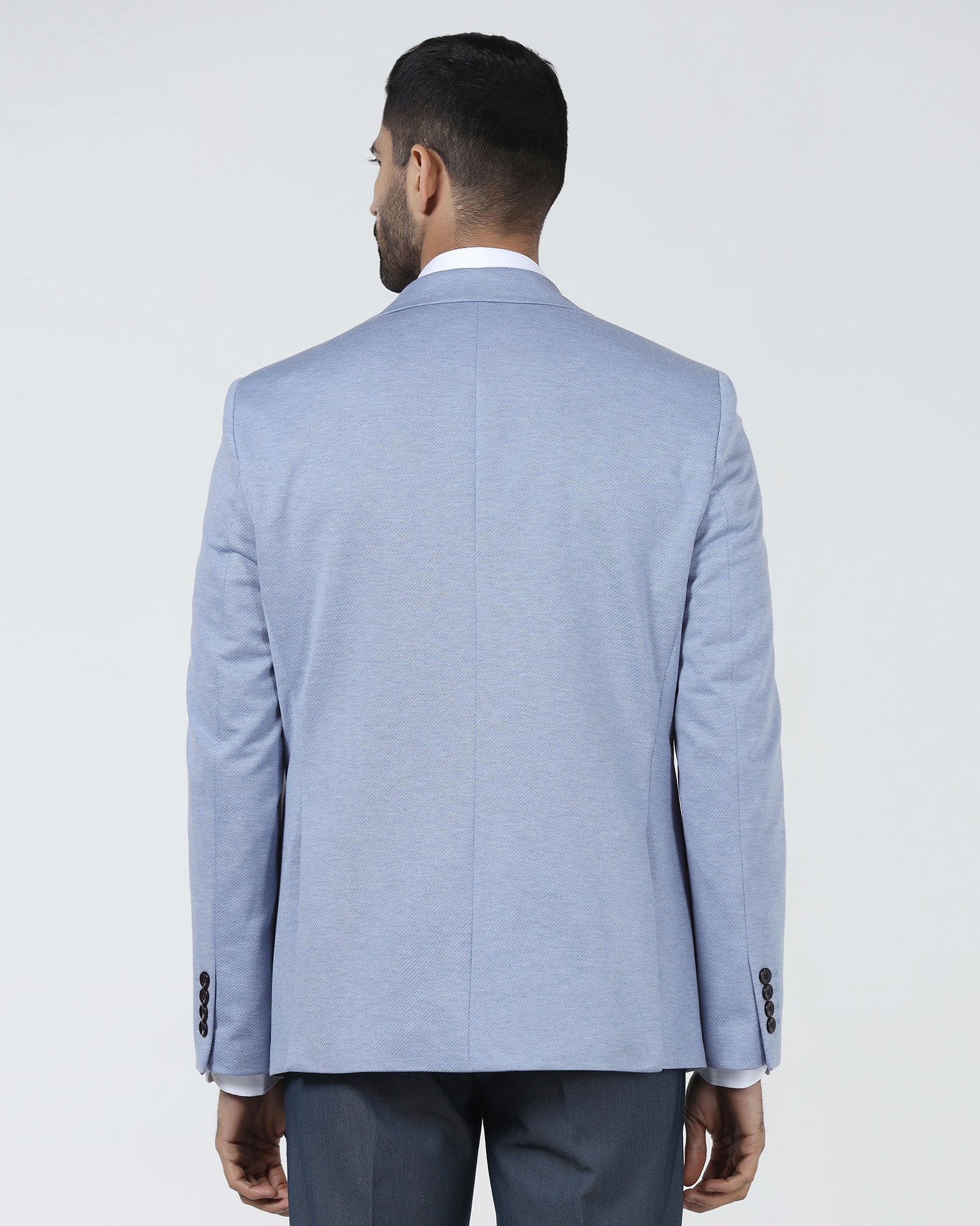 Blue Textured Blazer - Declan