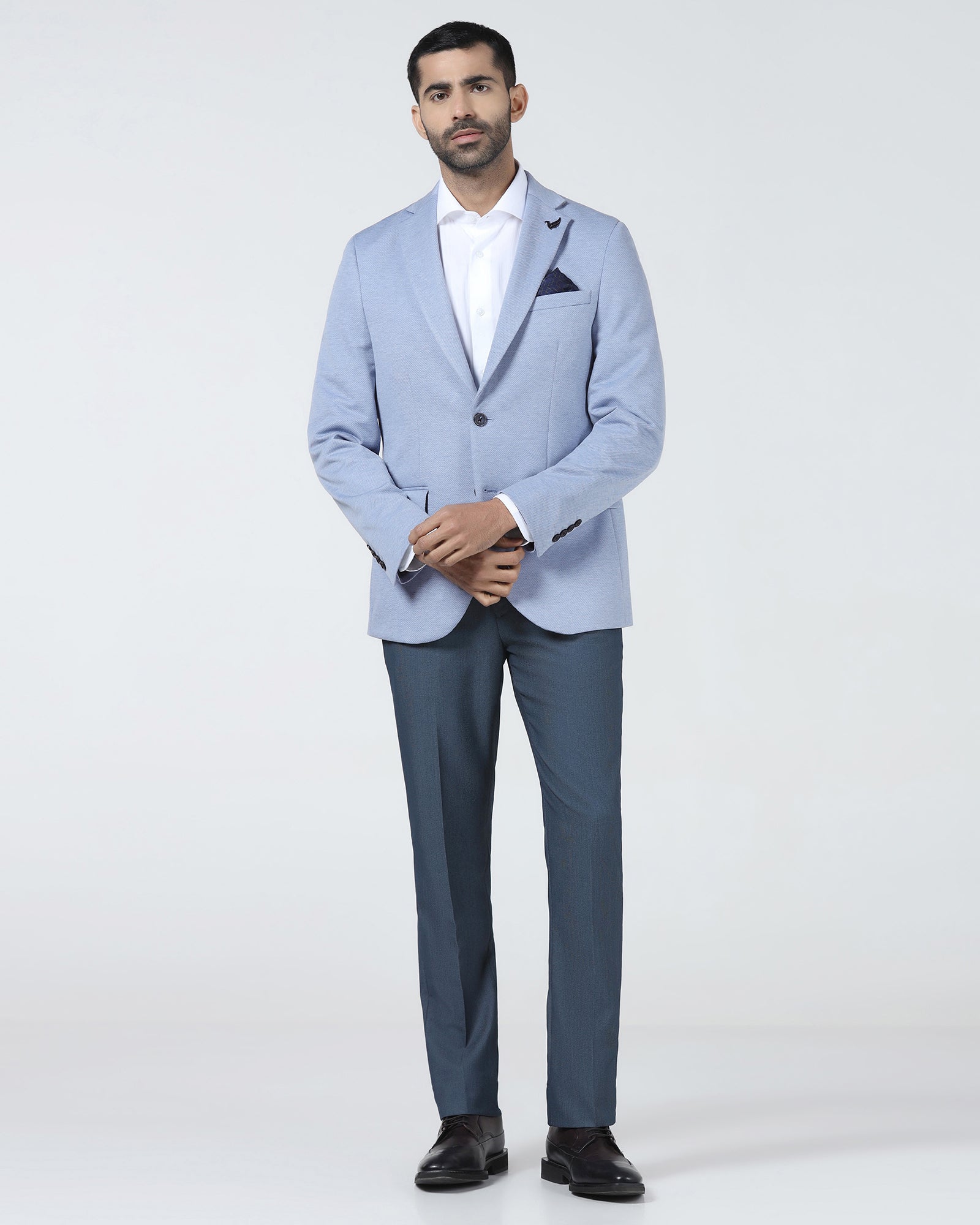 Blue Textured Blazer - Declan