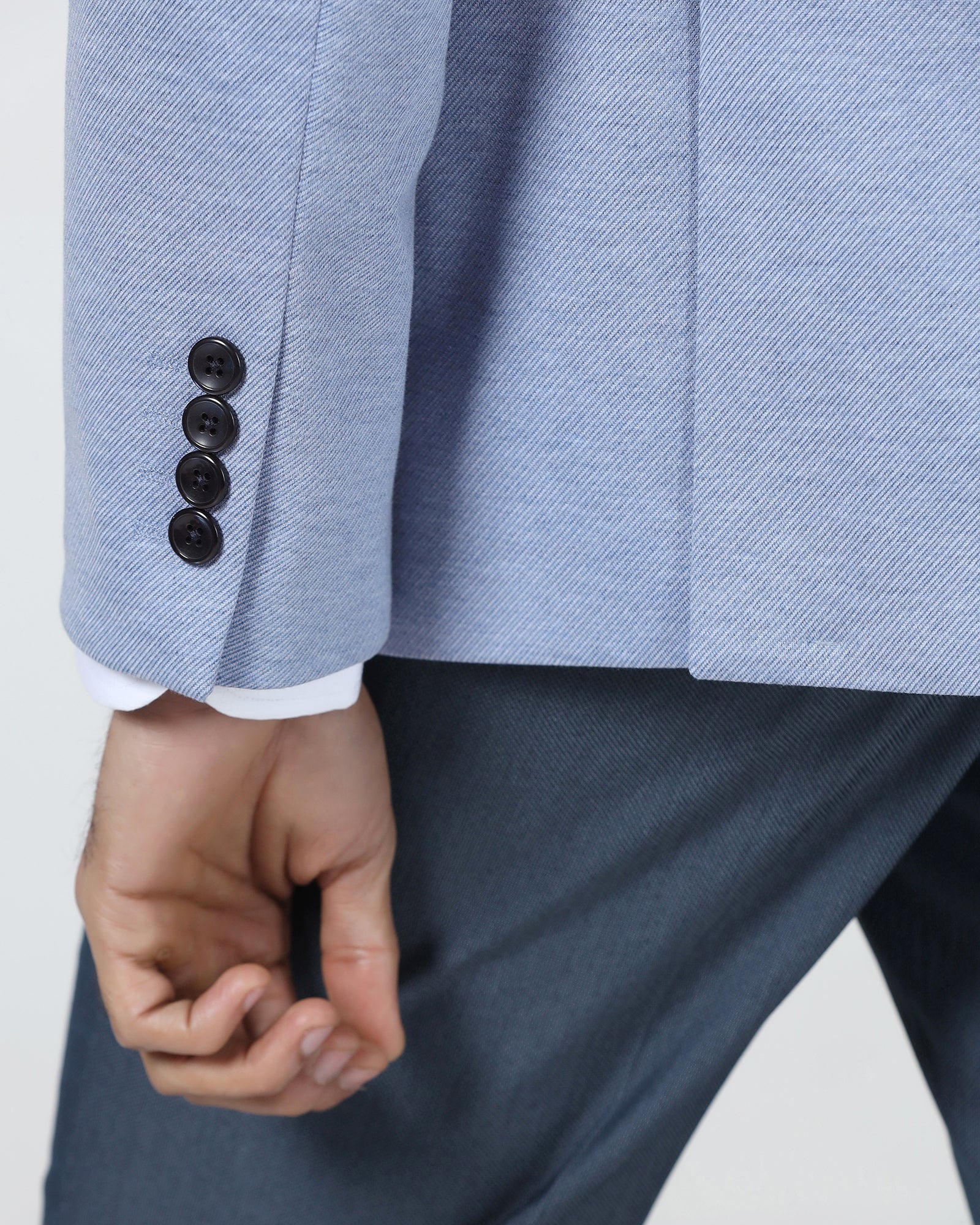 Blue Textured Blazer - Declan