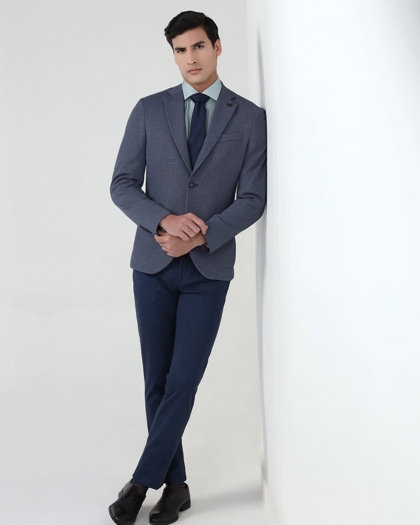 Blue Textured Blazer - Gio