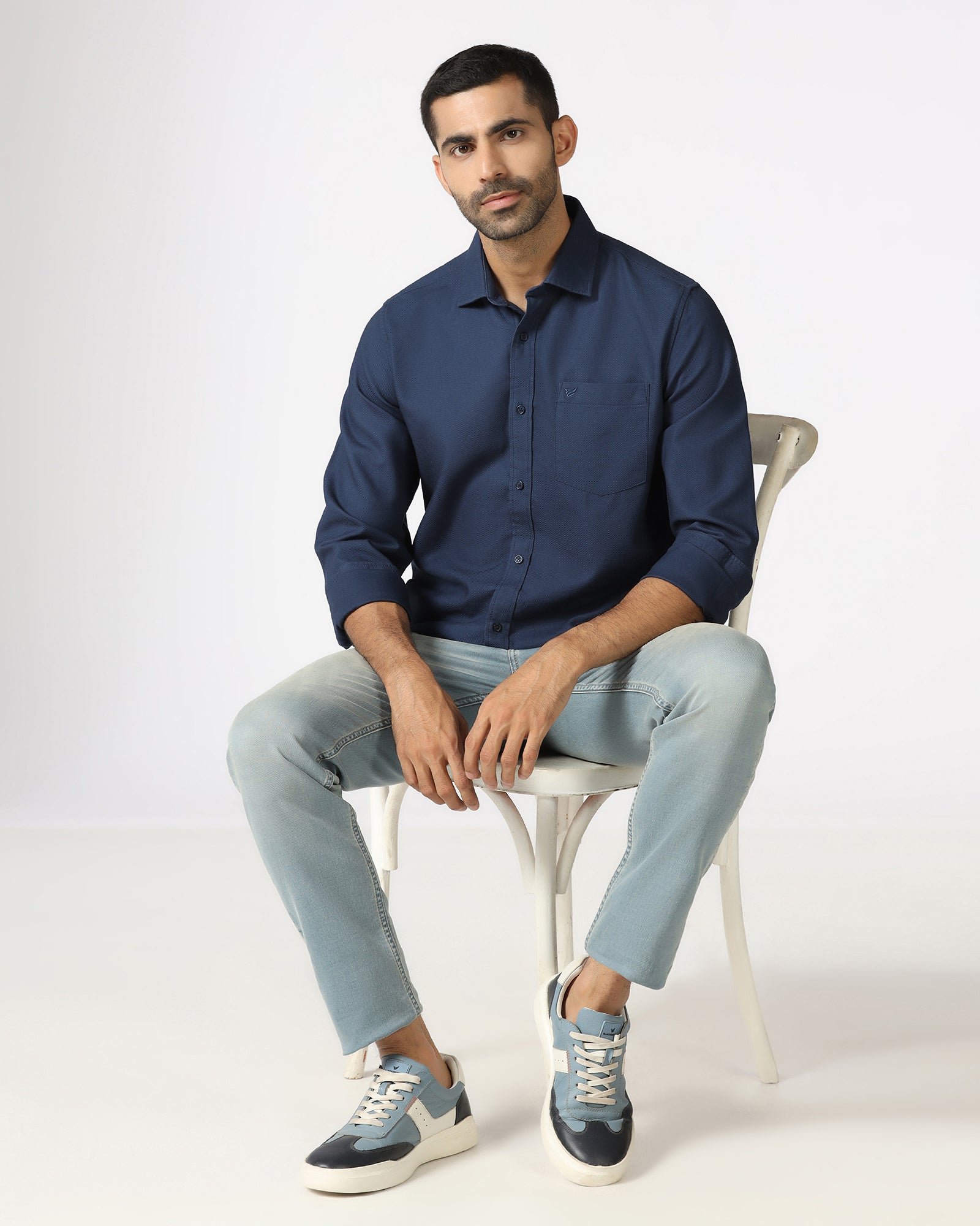 Blue Textured Shirt - Caty