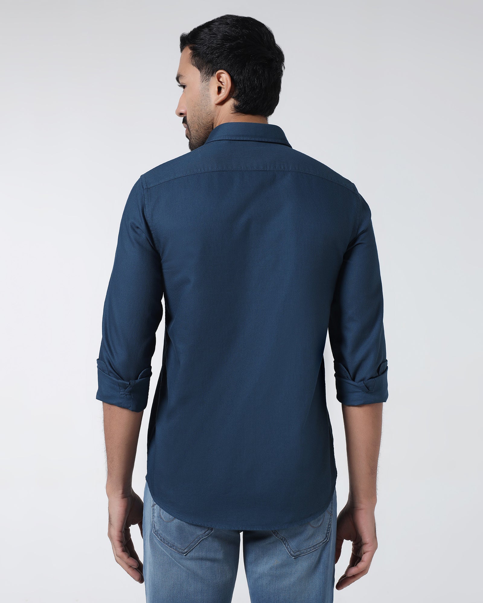 Blue Textured Shirt - Caty