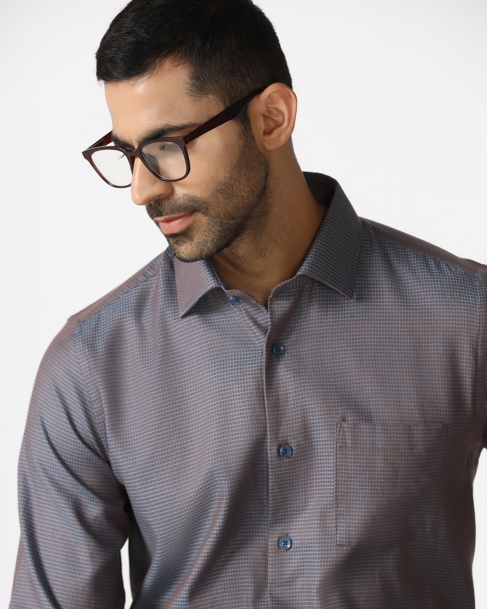 Blue Textured Shirt - Recite