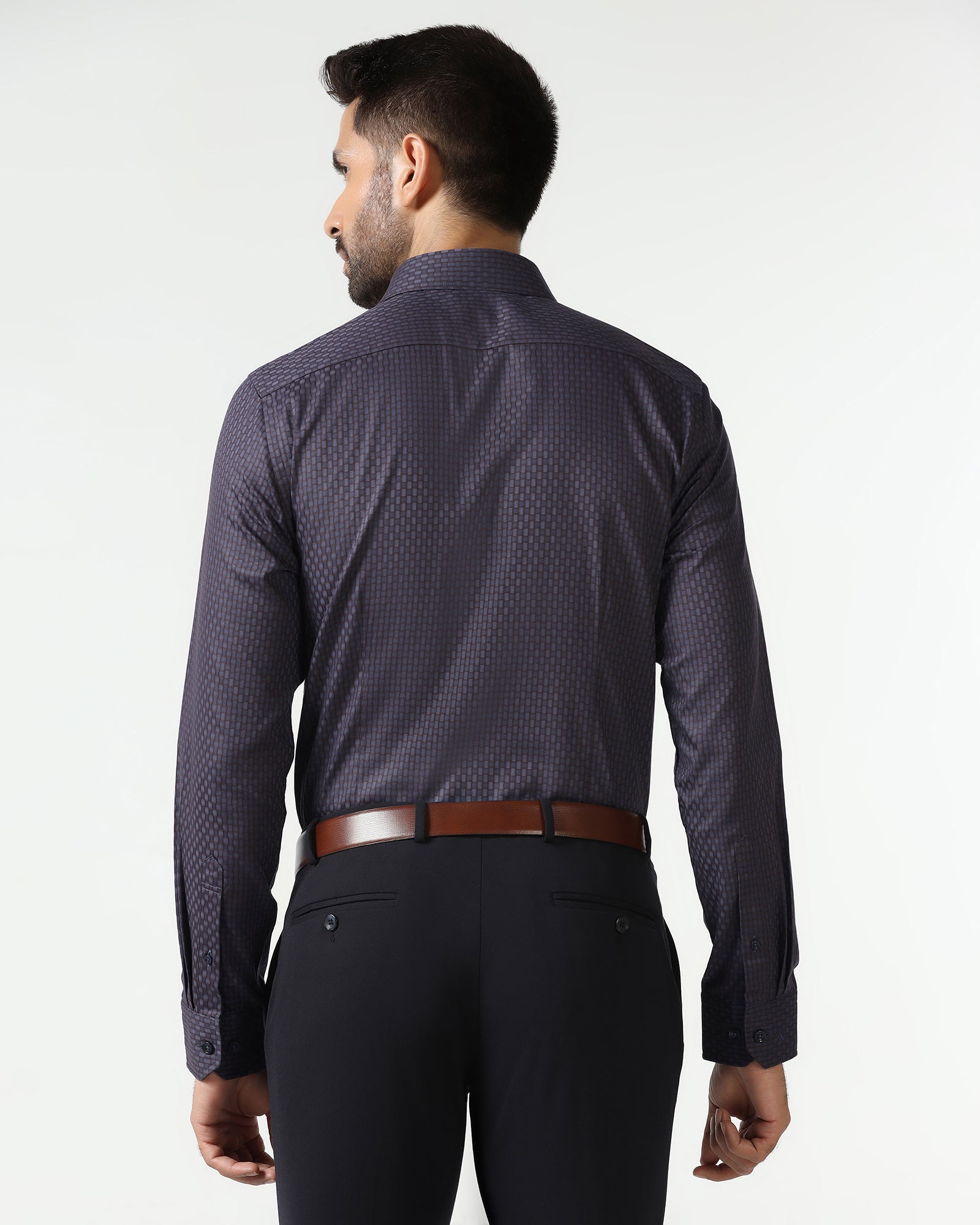 Blue Textured Shirt - Roster