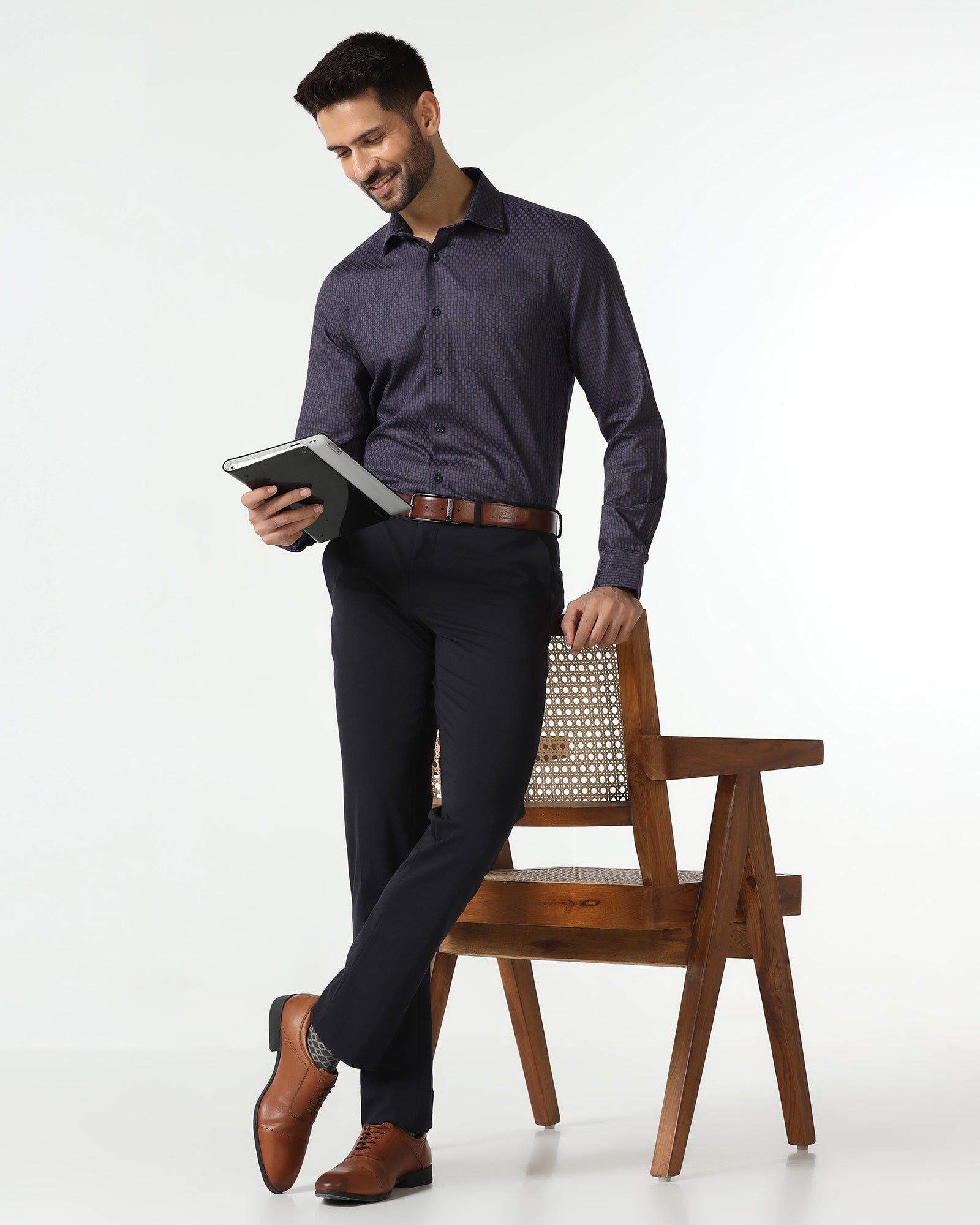 Blue Textured Shirt - Roster