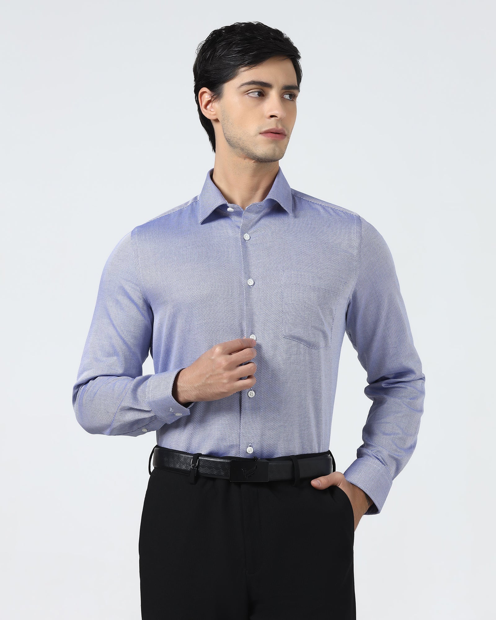 Blue Textured Shirt - Thanos