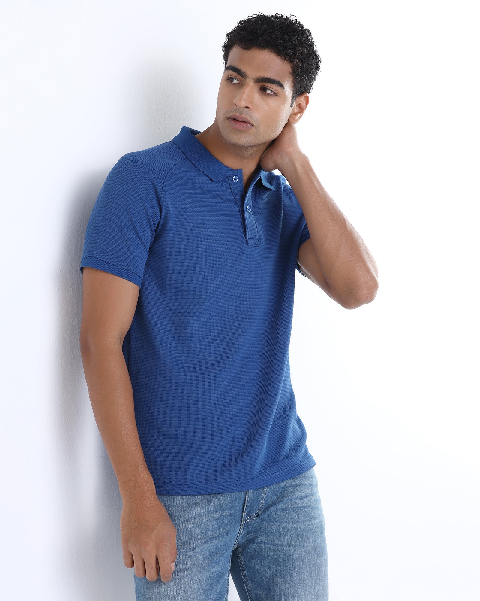 Blue Textured Polo - Jesper