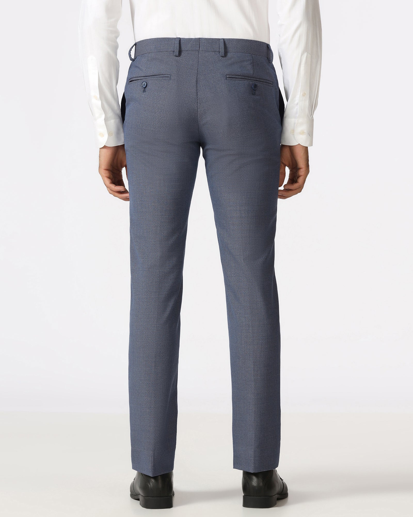Blue Textured Trouser - Cuba