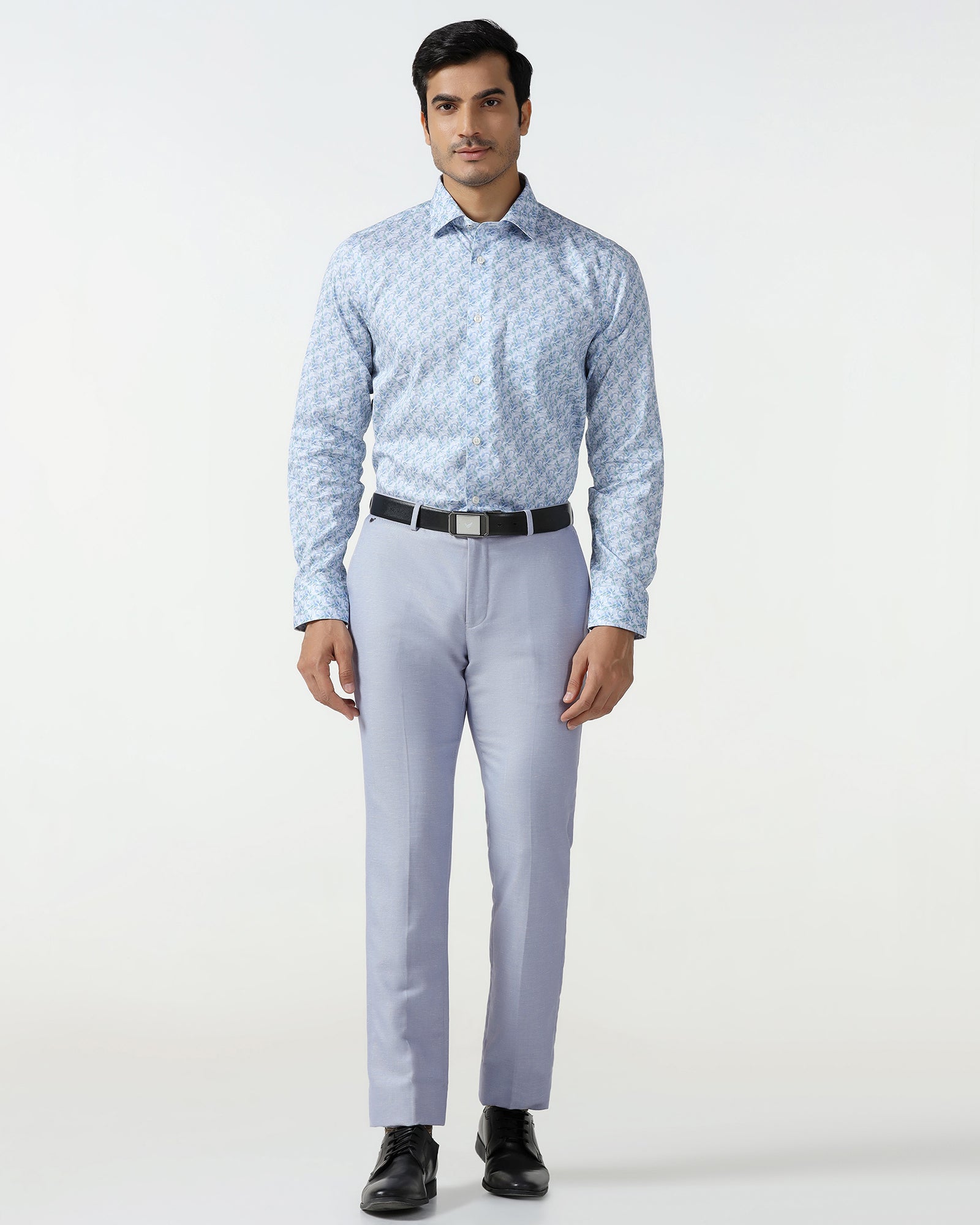 Blue Textured Trouser - Dort