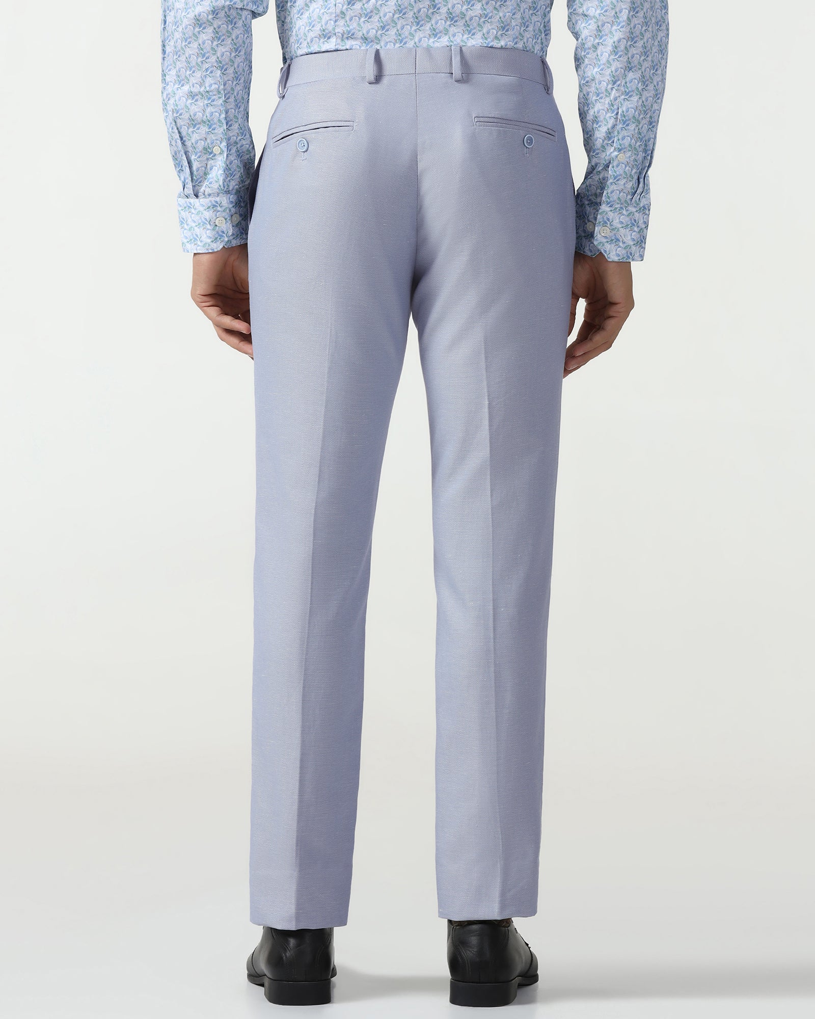 Blue Textured Trouser - Dort