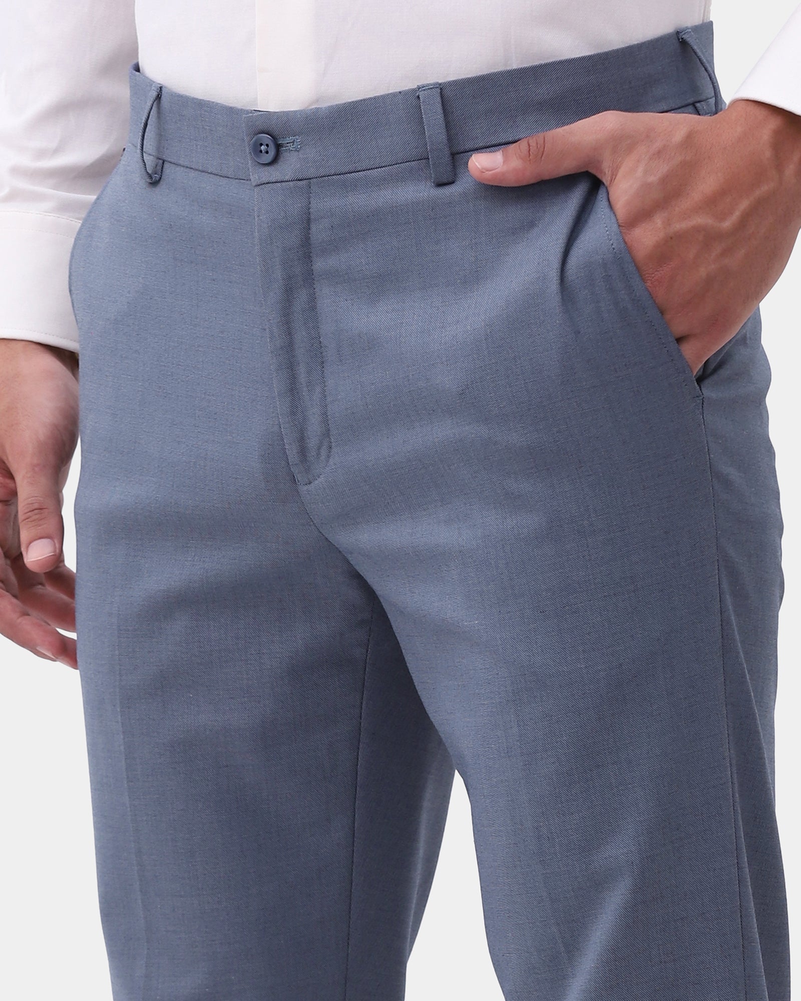 Blue Textured Trouser - Omro