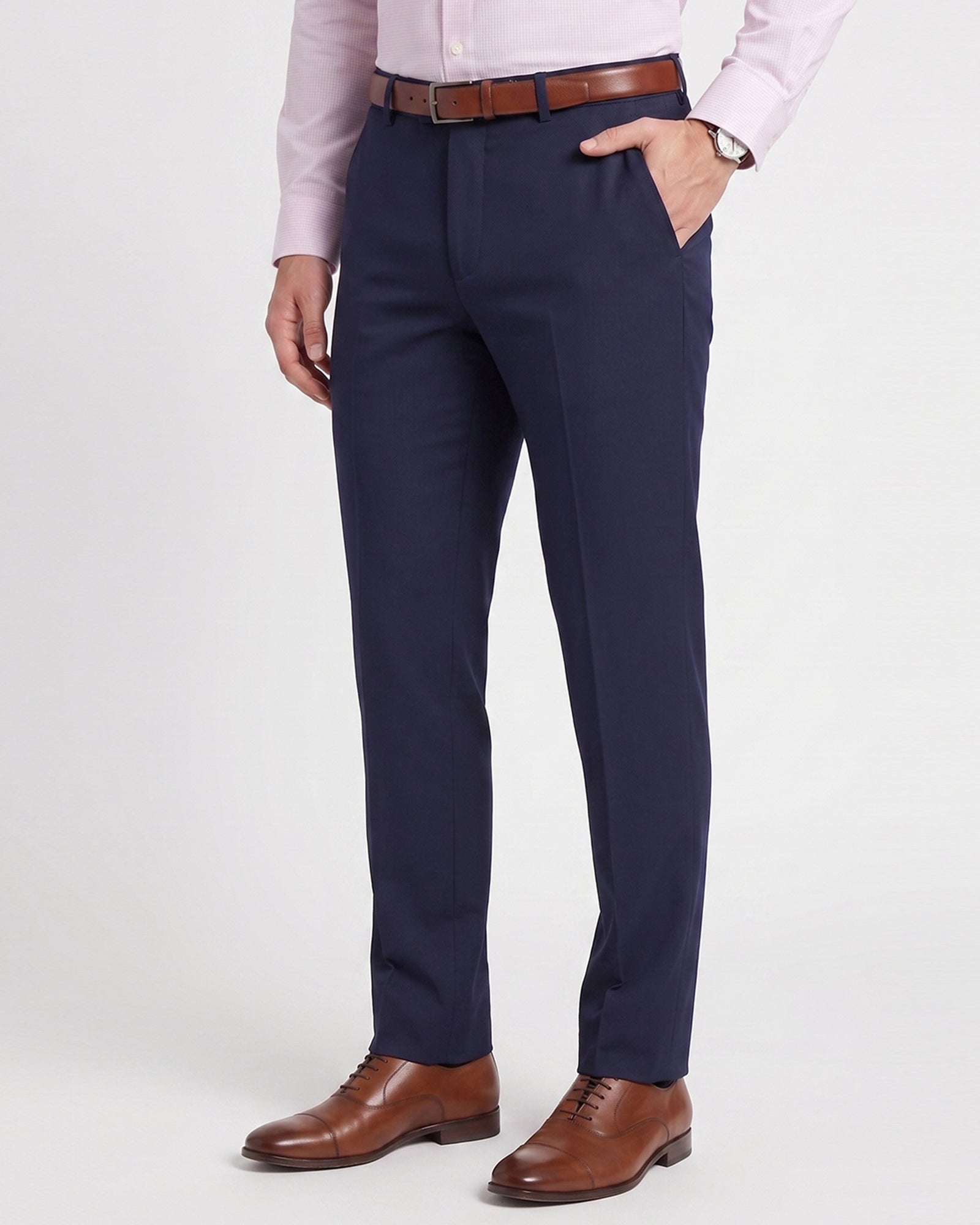 Blue Textured Trouser - Taeh