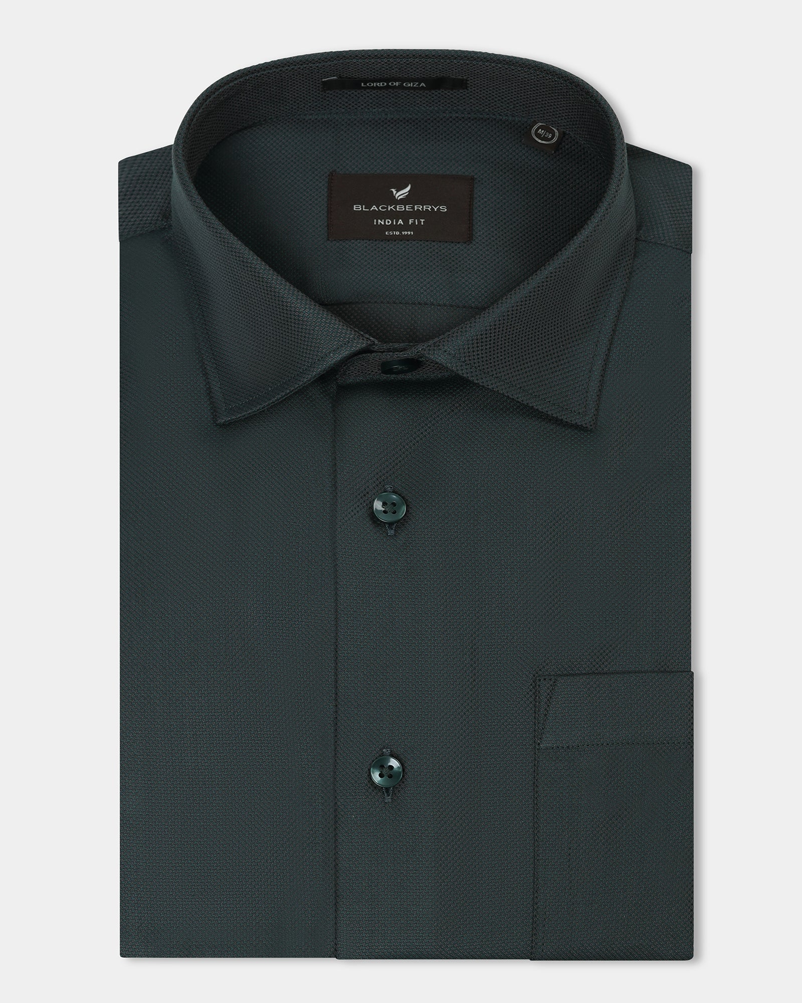 Bottle Green Textured Shirt - Magnus
