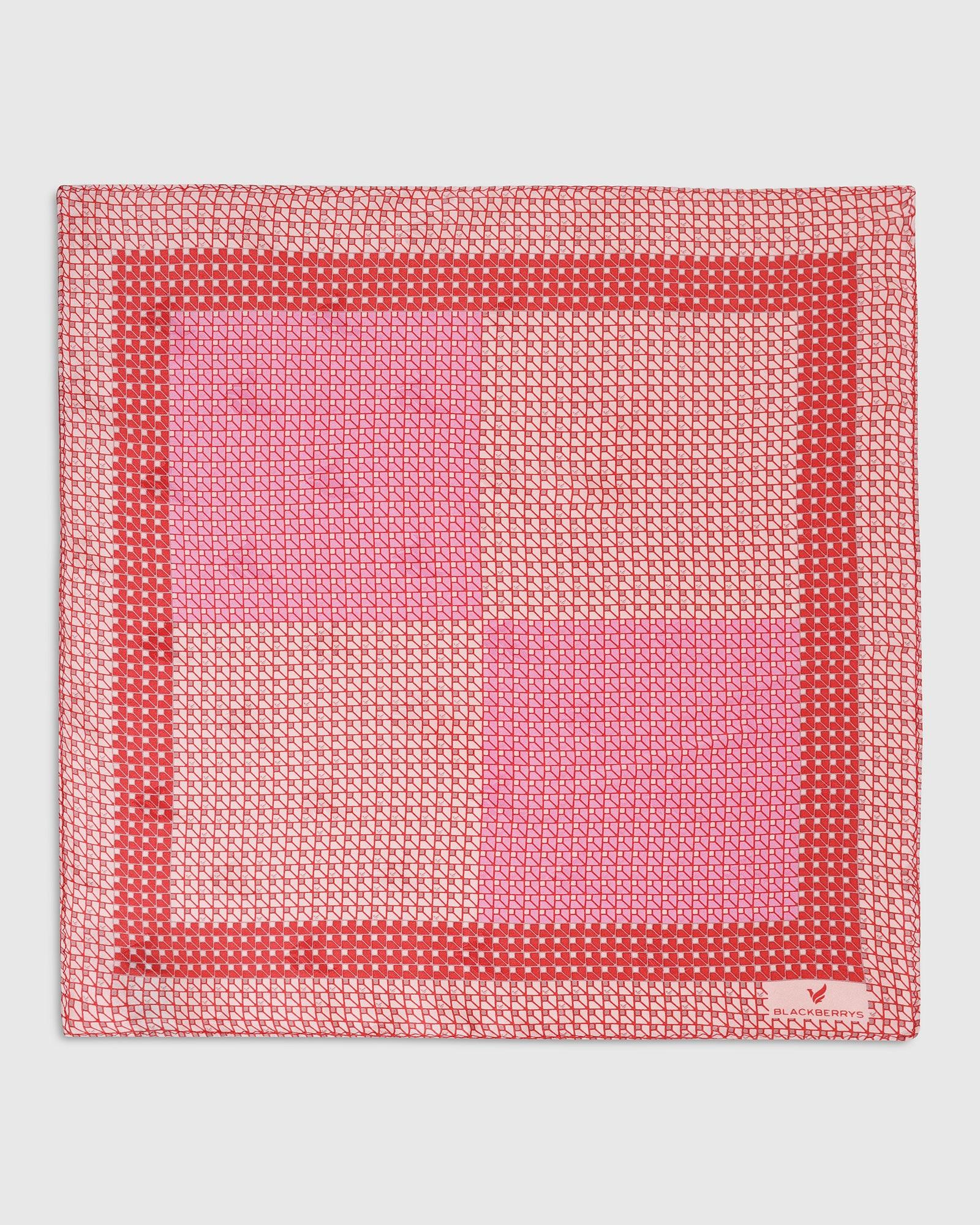 Boxed Combo Printed Tie And Pocket Square In Peach - Tasmani - Blackberrys