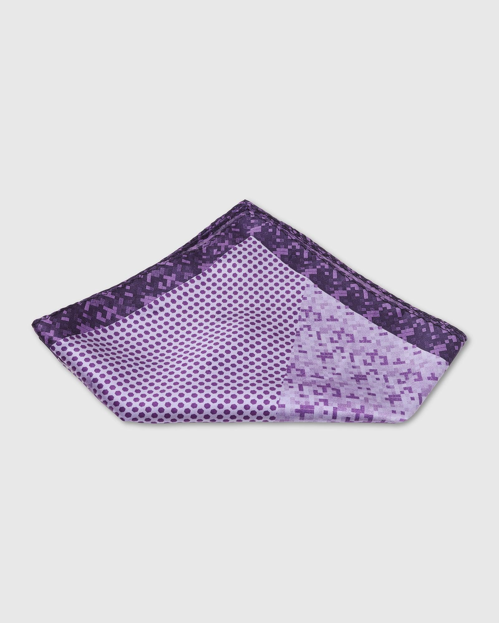 Boxed Combo Printed Tie With Pocket Square And Cufflink In Purple - Taran - Blackberrys