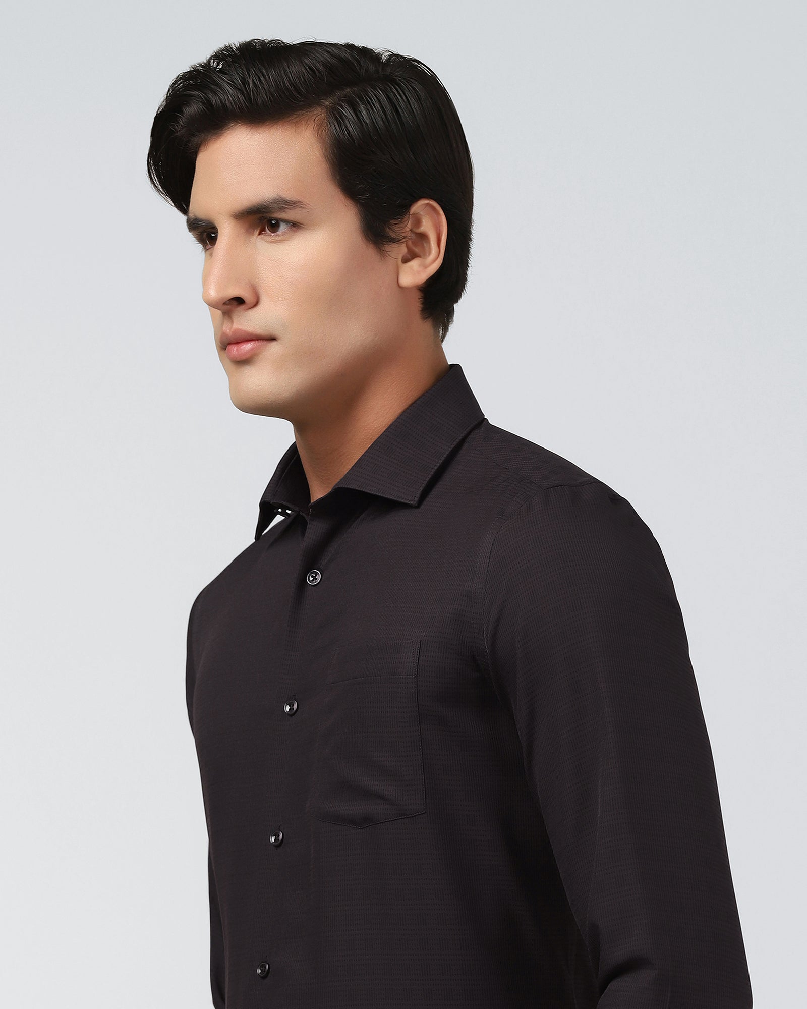 Brown Non Iron Textured Shirt - Reform E