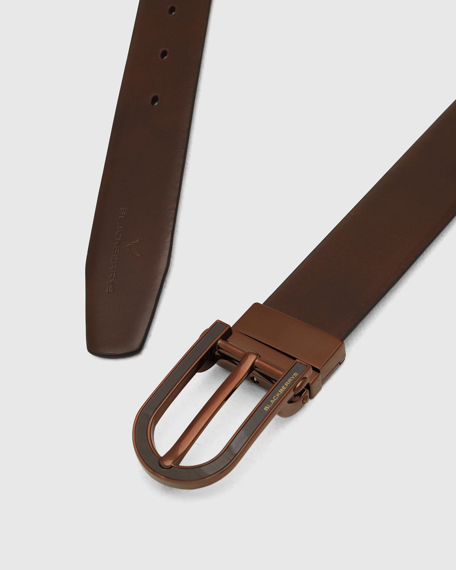 Leather Revesible Brown Black Solid Belt - Wilton