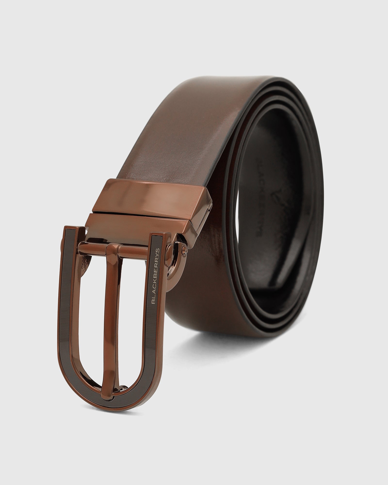 Leather Revesible Brown Black Solid Belt - Wilton