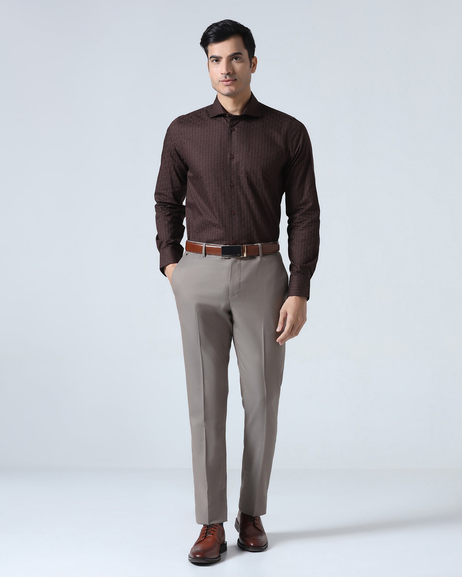 Brown Check Shirt - Echod