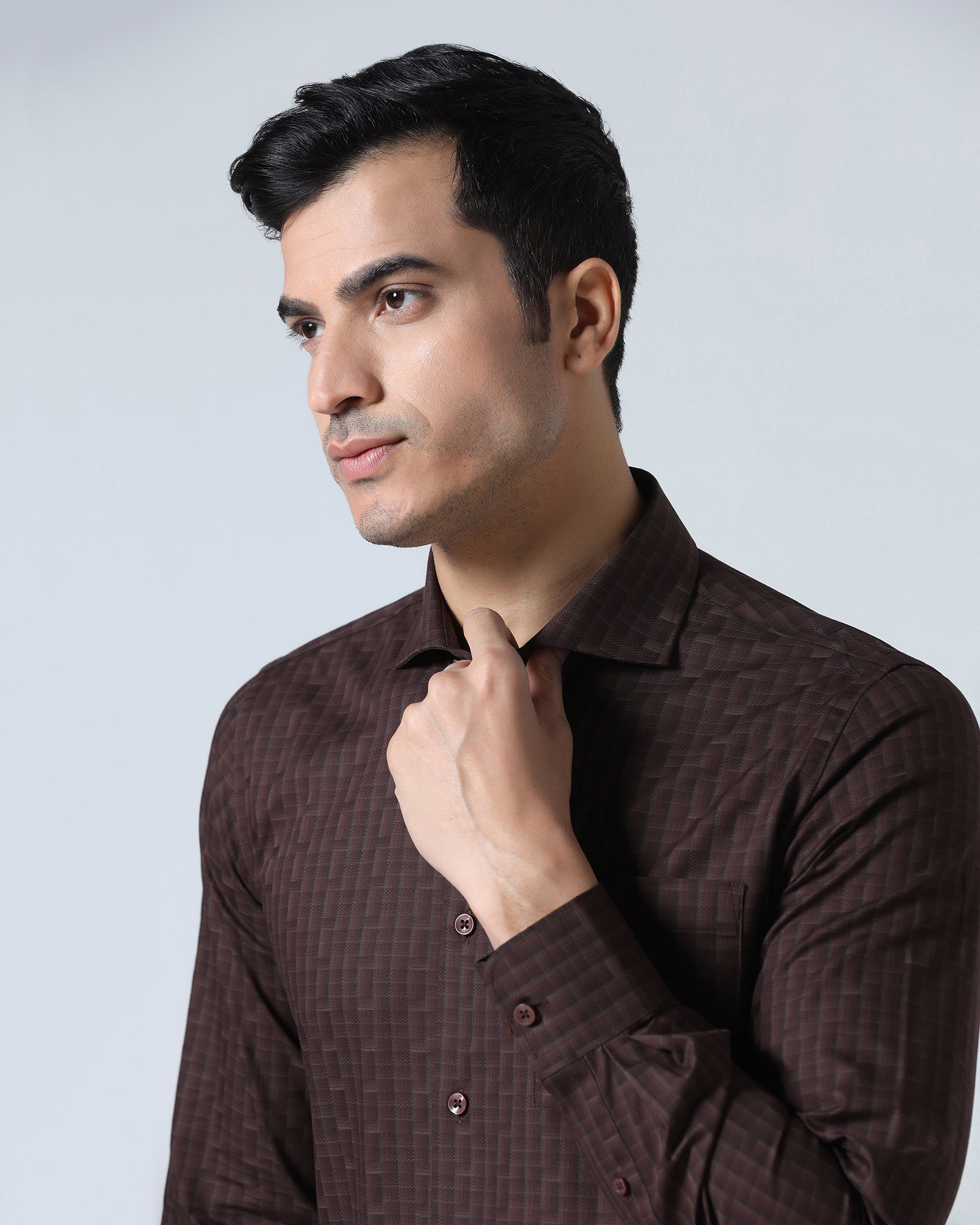 Brown Check Shirt - Echod