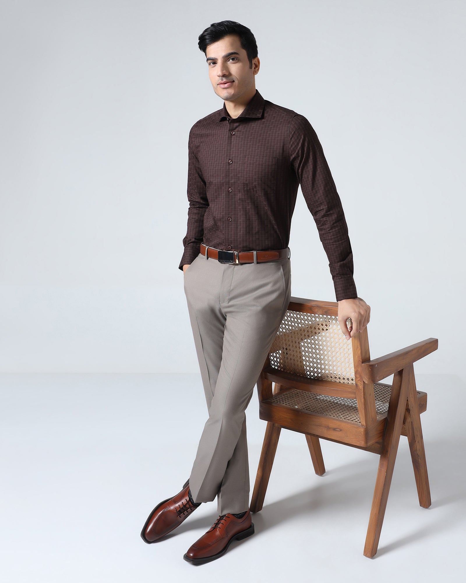 Brown Check Shirt - Echod