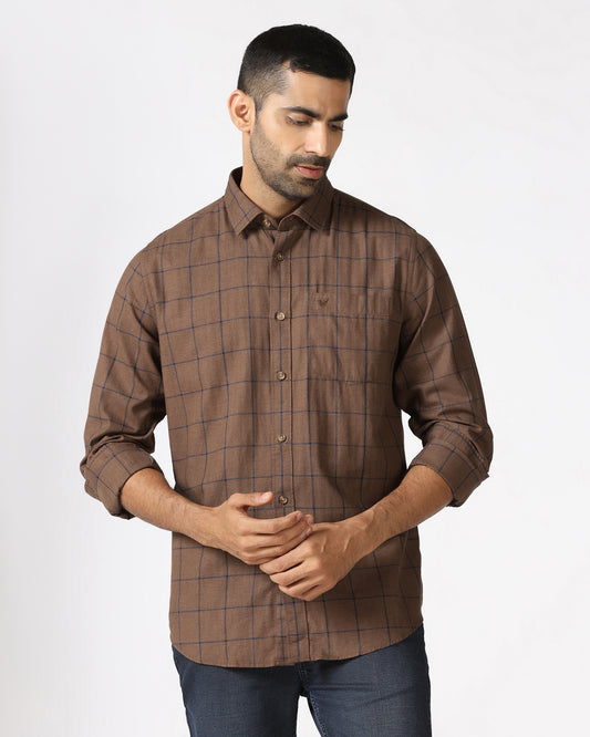 Brown Check Shirt - Wishk