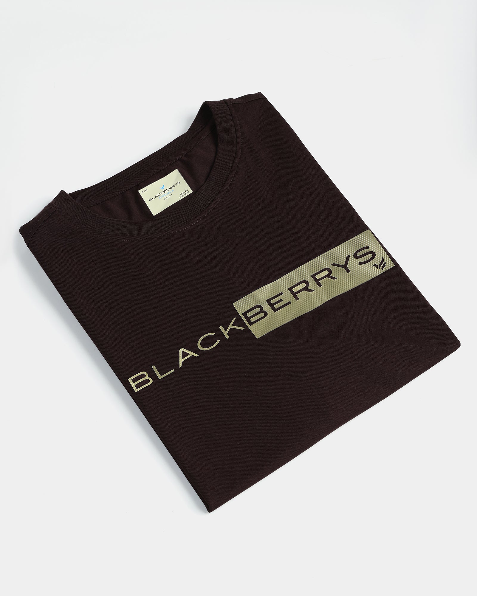 Brown Crew Neck Solid T-Shirt - Ram