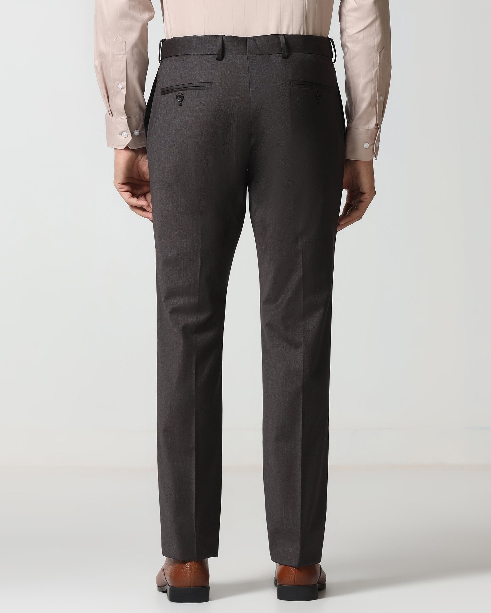 Brown Luxe Technowaist Solid Trouser - Lamborghini