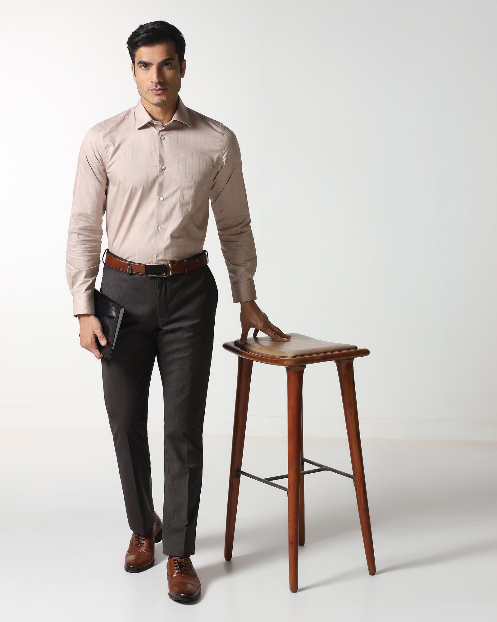 Brown Luxe Technowaist Solid Trouser - Lamborghini