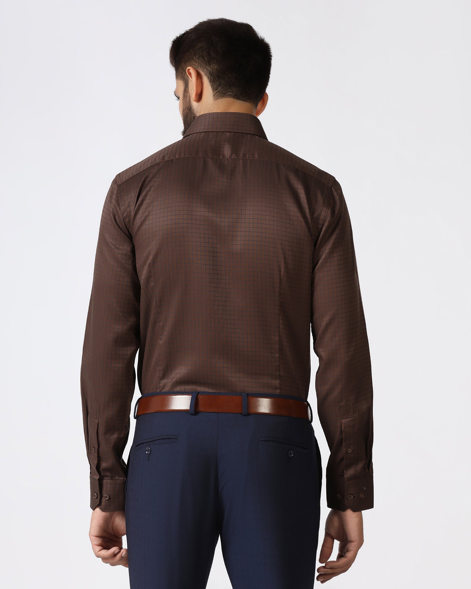 Brown Non Iron Check Shirt - Radial