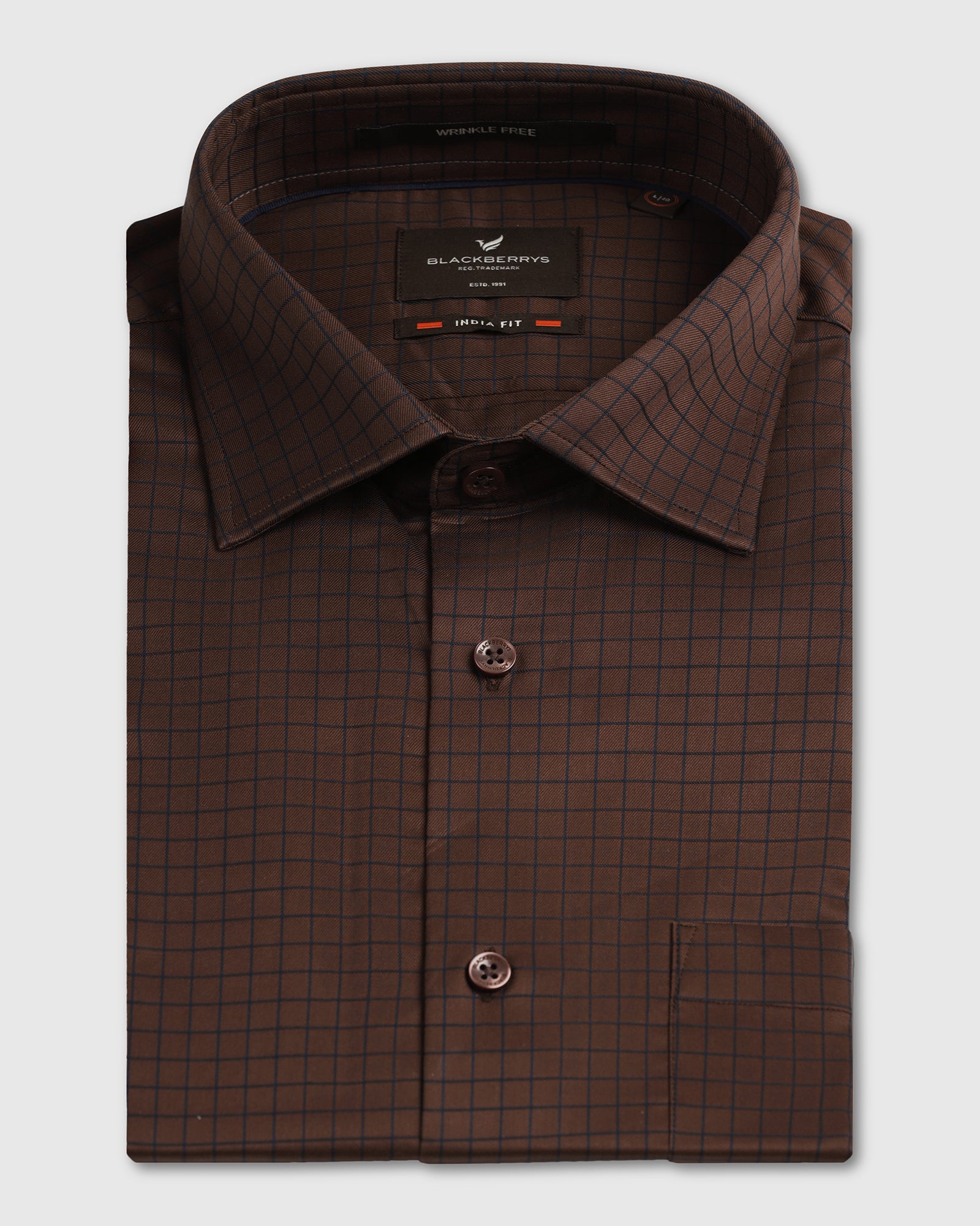 Brown Non Iron Check Shirt - Radial