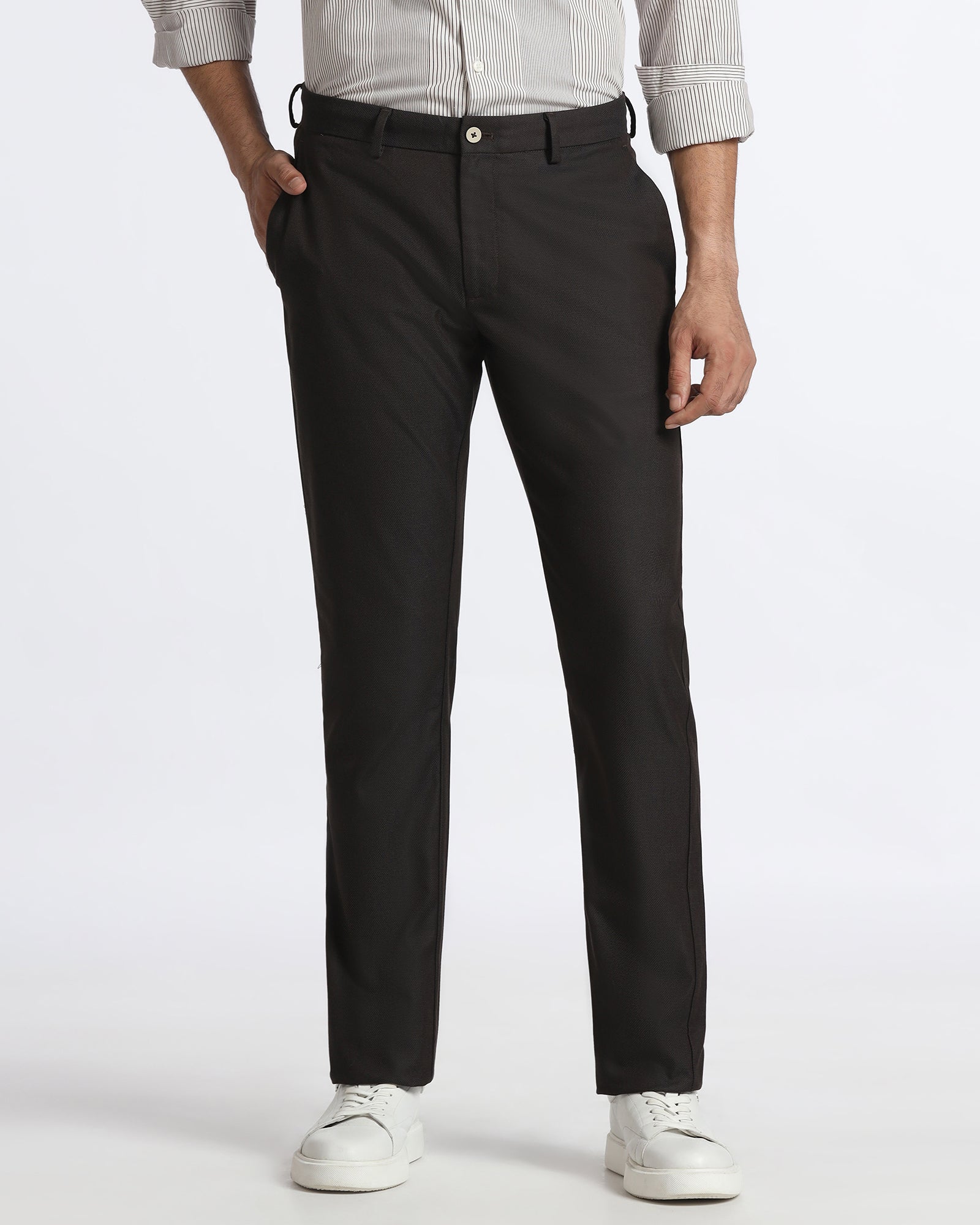 Brown Non Iron Textured Khakis - Ohio