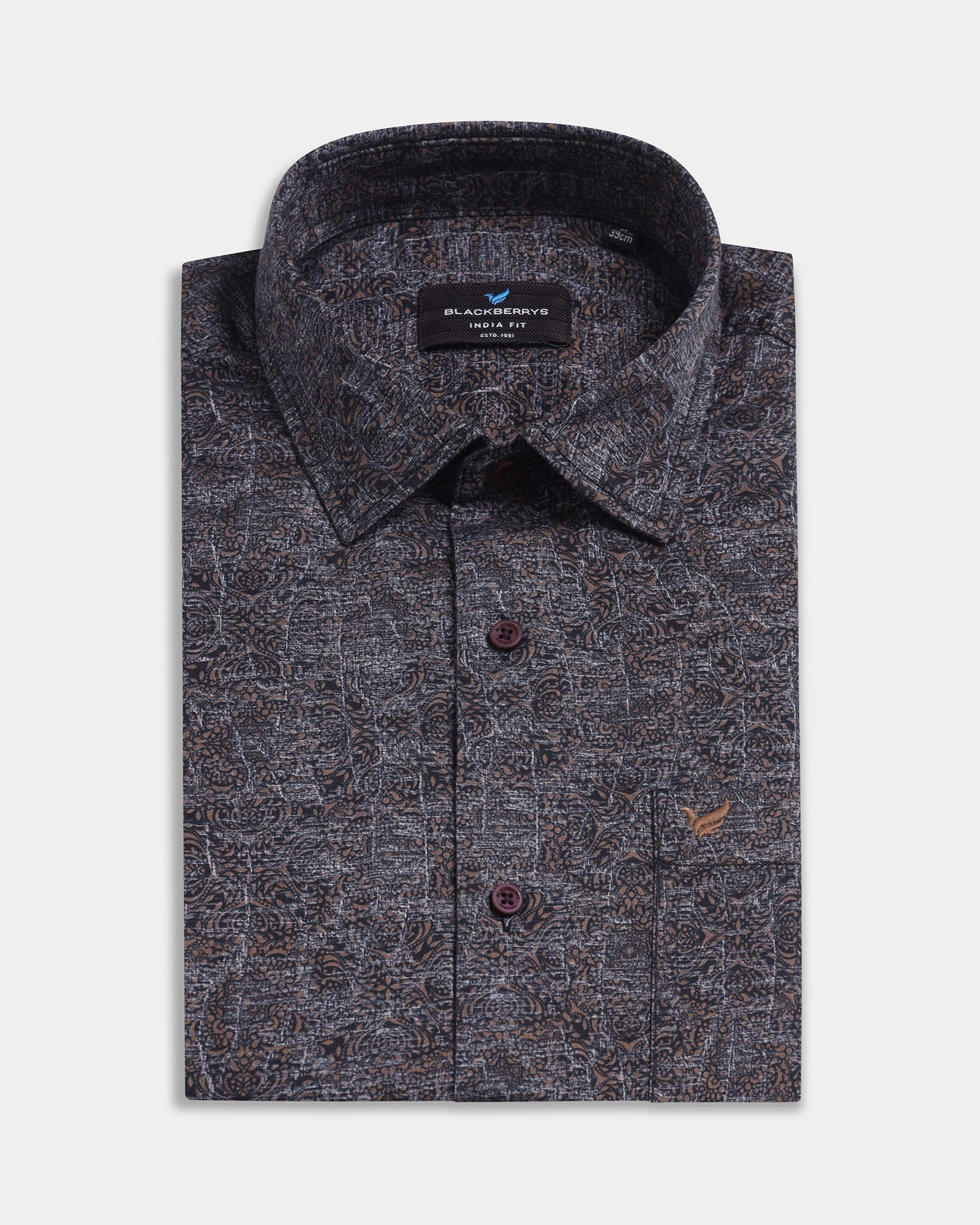 Brown Printed Shirt - Rehux