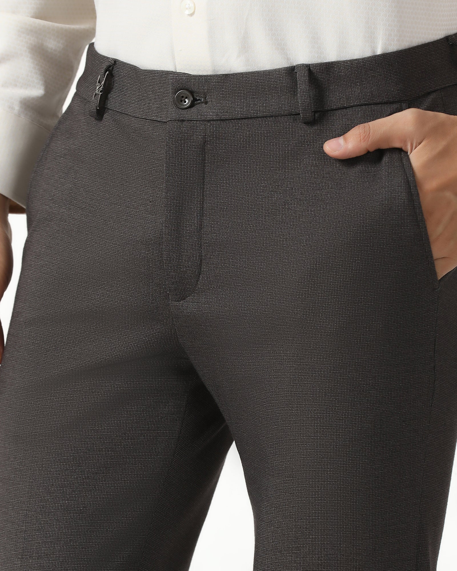 Brown Textured Trouser - Bira