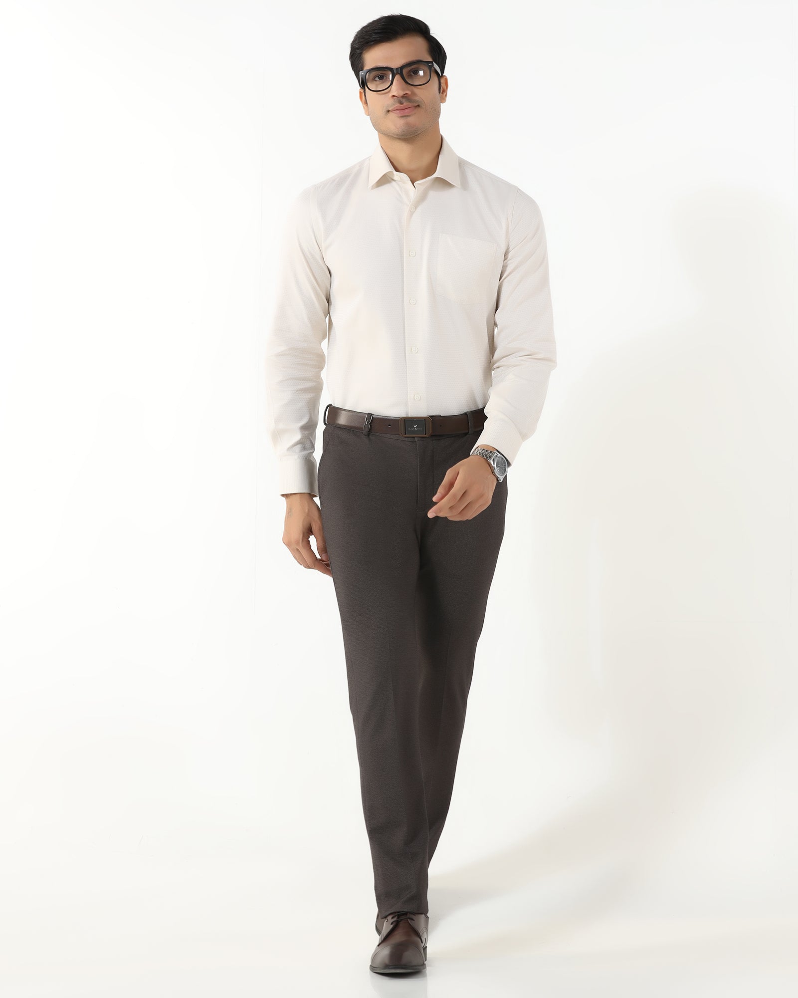Brown Textured Trouser - Bira