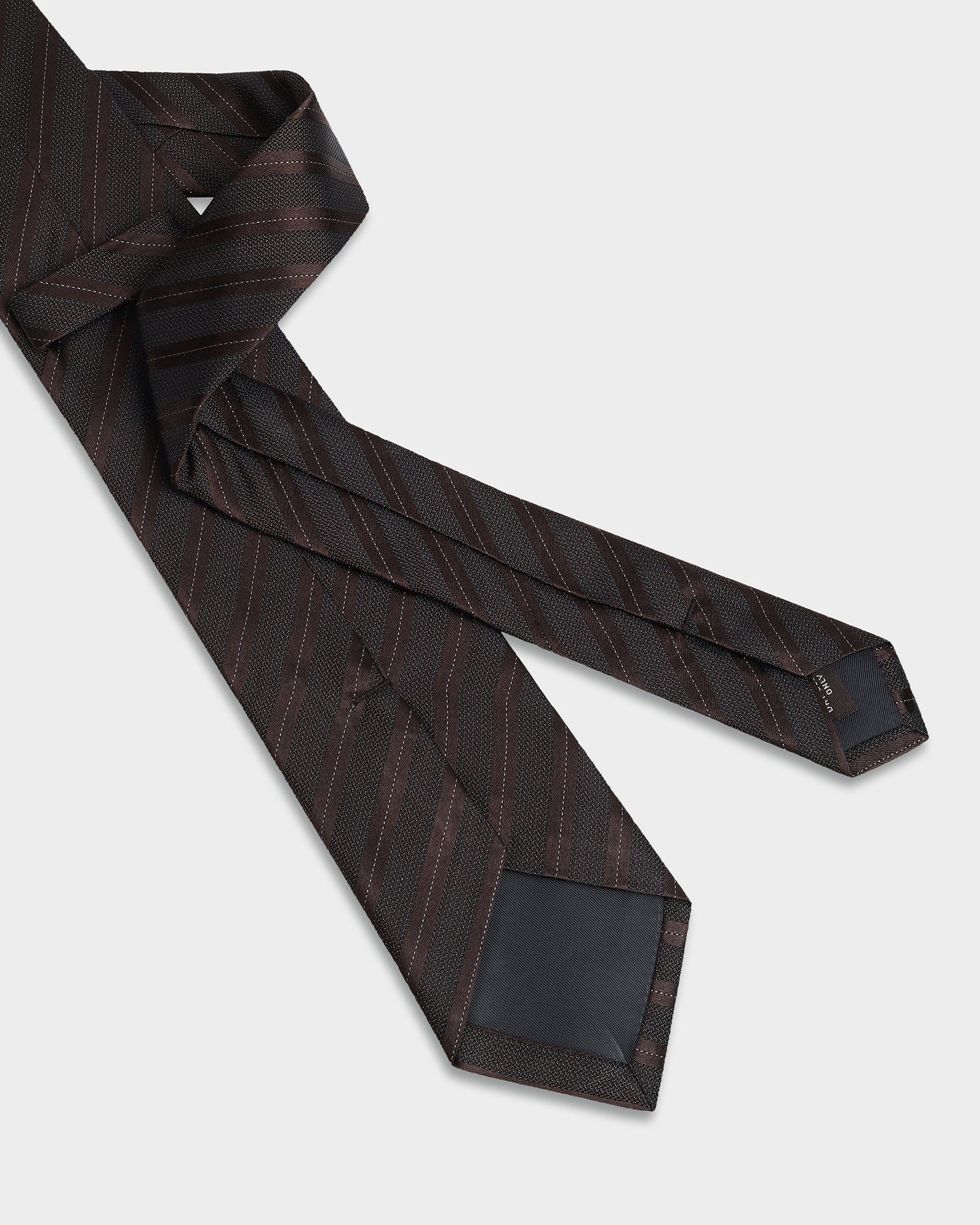 Brown Silk Jacquard Tie - Aras