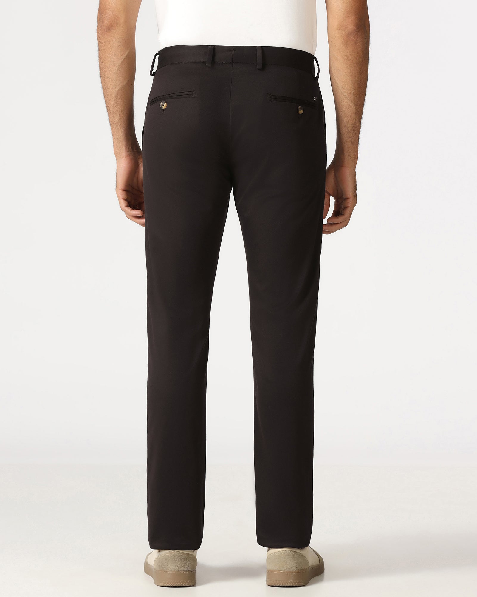 Brown Solid Khakis - Thale